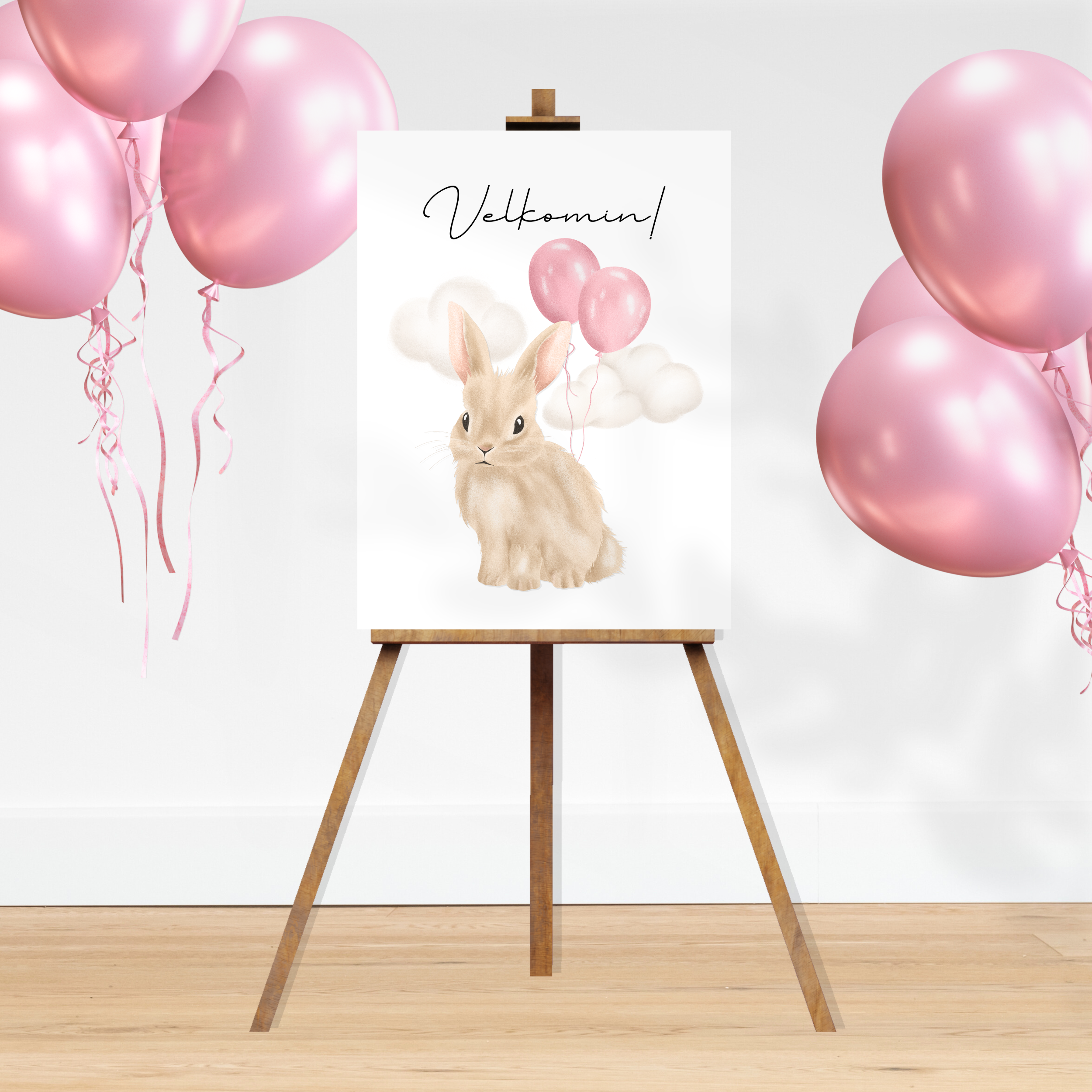 Kanínu Velkomin í Veisluna Spjald