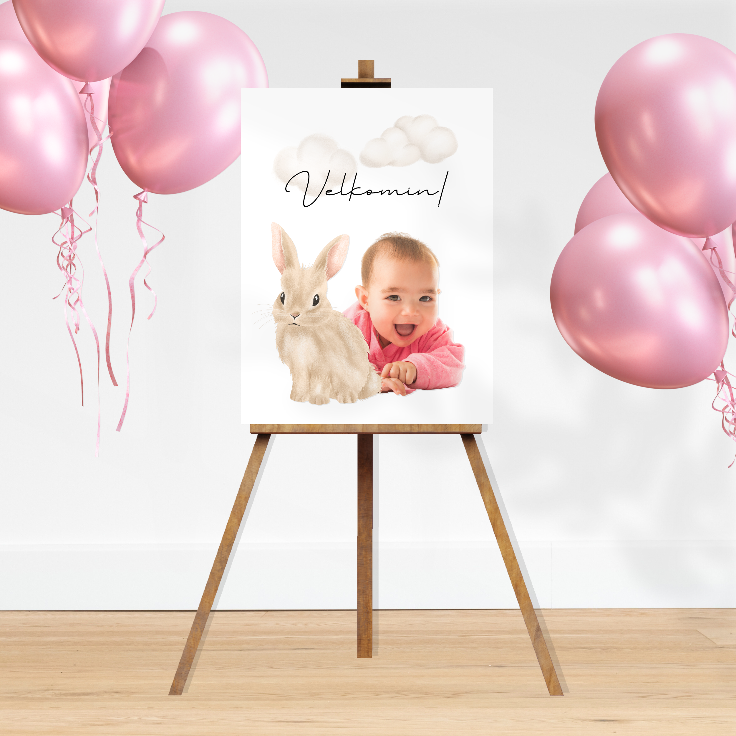 Kanínu Velkomin í Veisluna Spjald með mynd