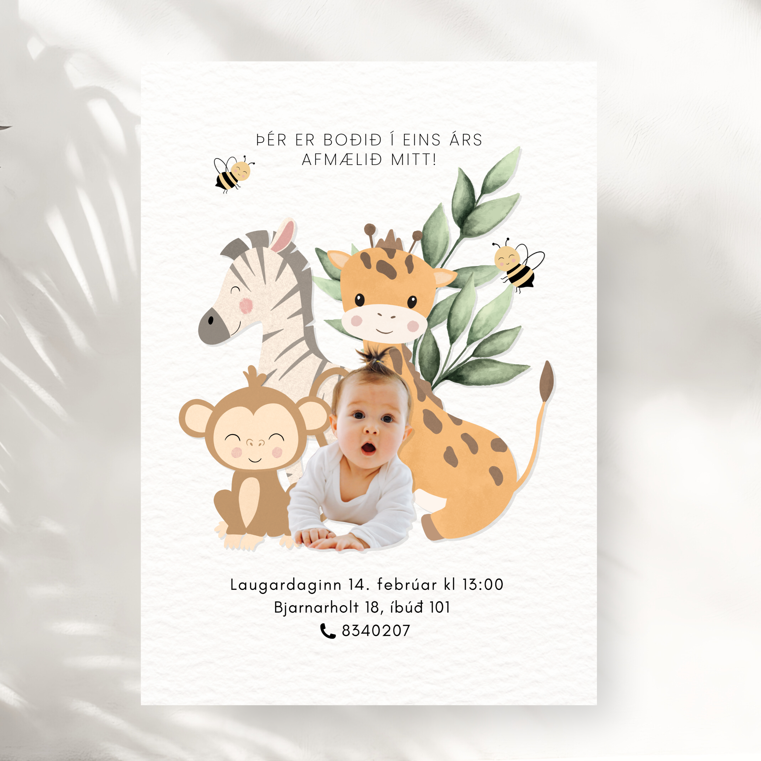 Afmælis Boðskort | Safari