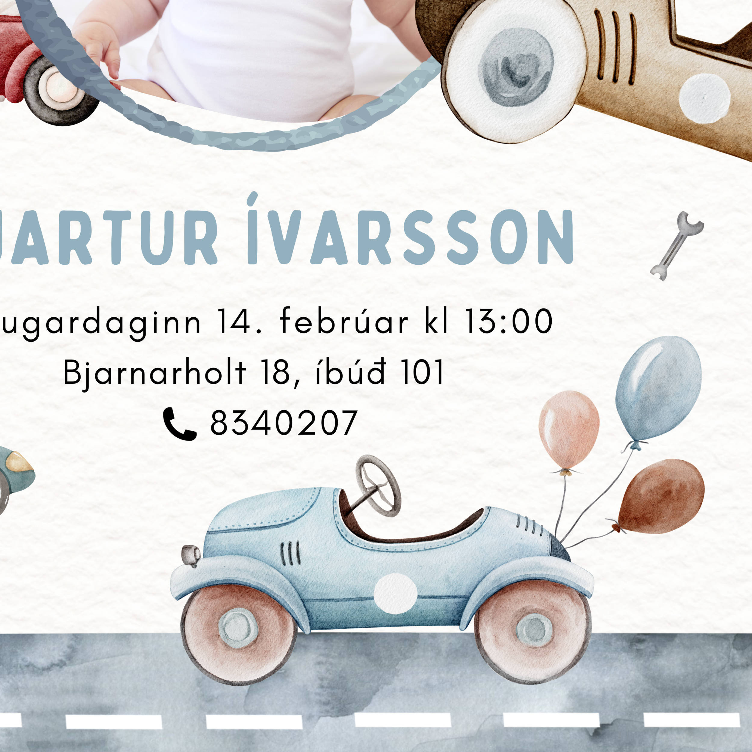 Afmælis Boðskort | Bílar