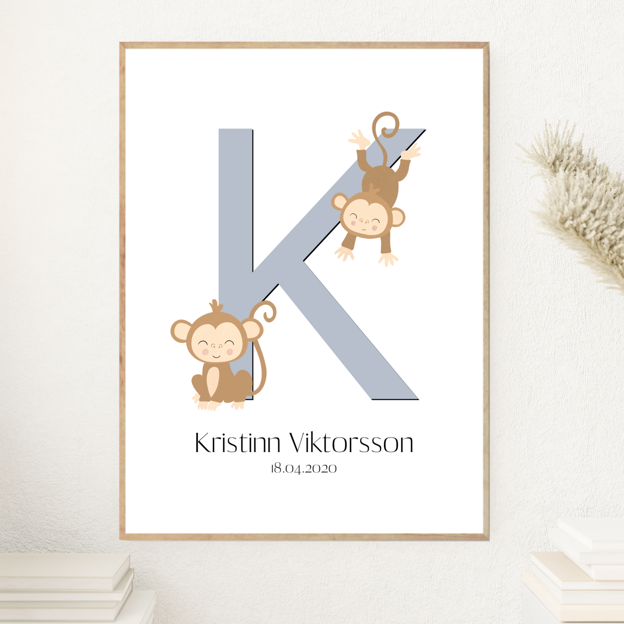 Monkey Letter & Birth Details | Blue