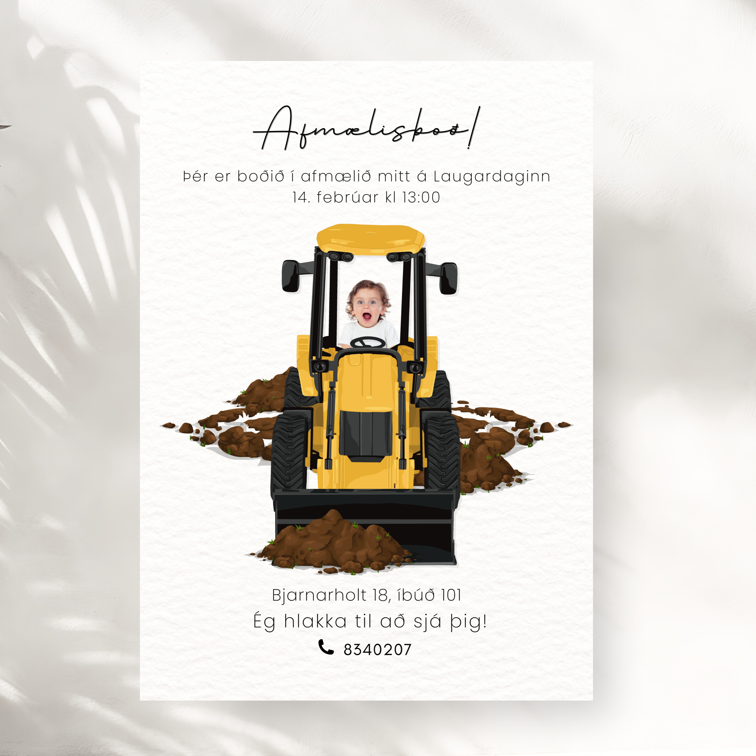 Afmælis Boðskort | Traktór