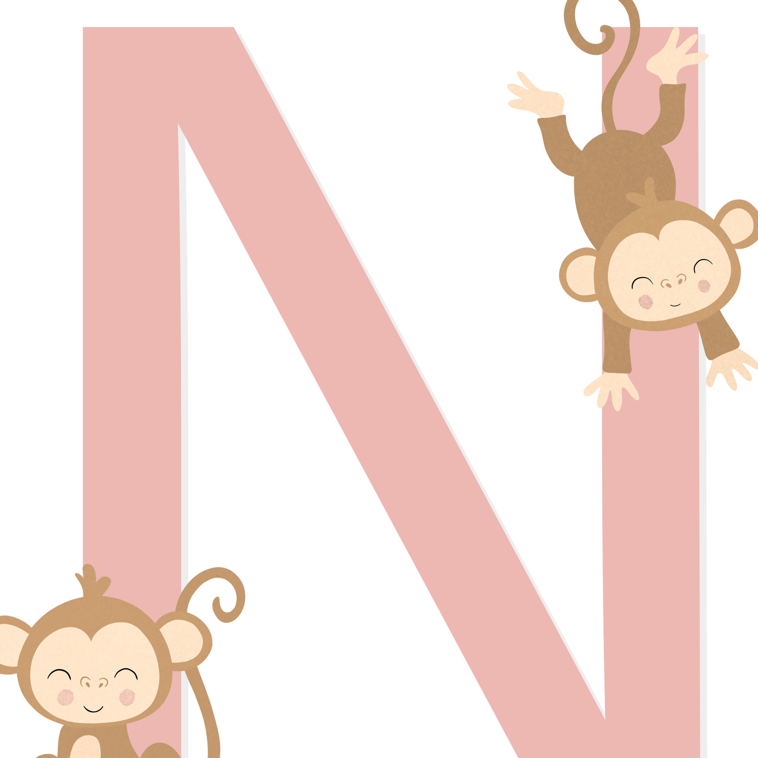 Monkey Letter & Birth Details | Pink