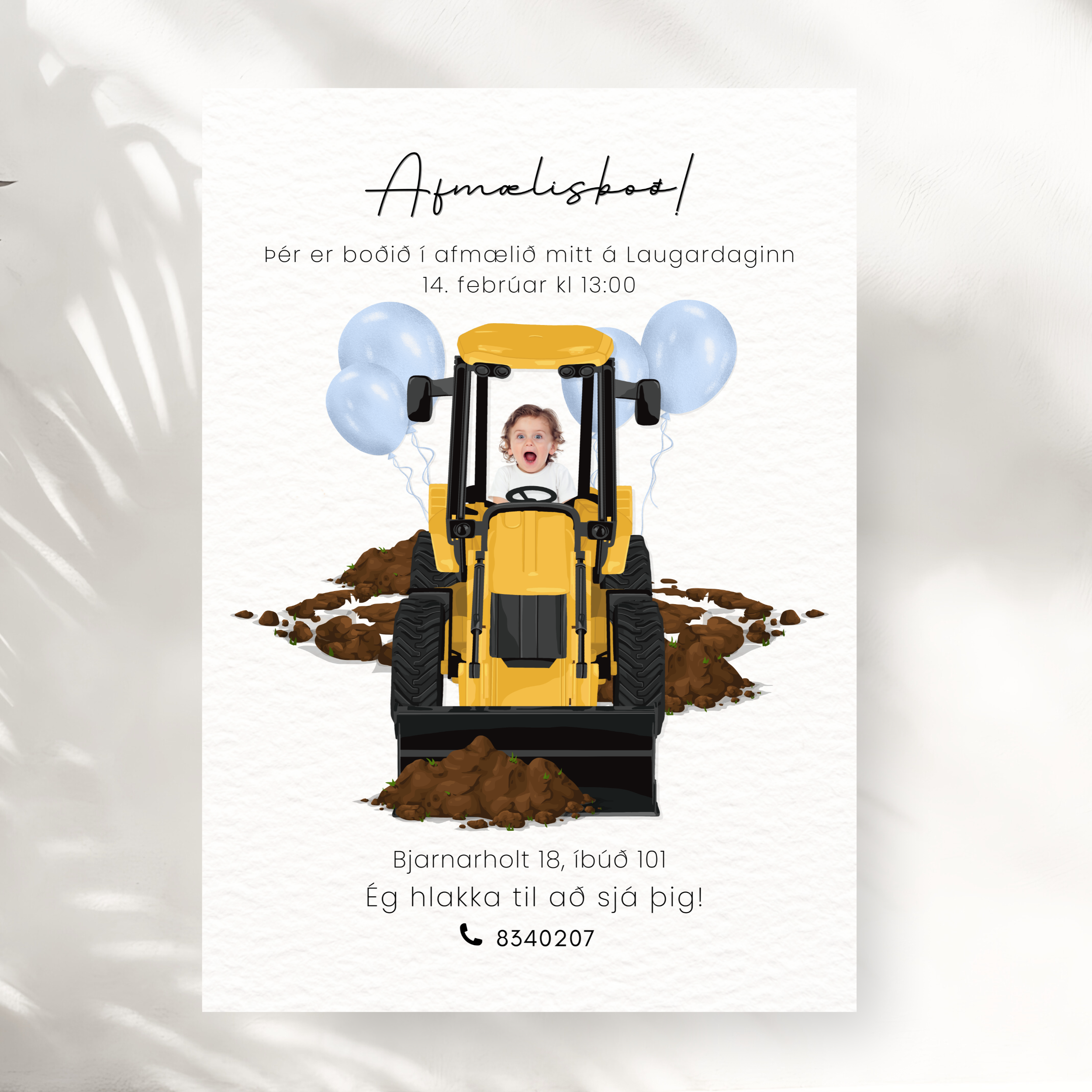 Afmælis Boðskort | Traktór