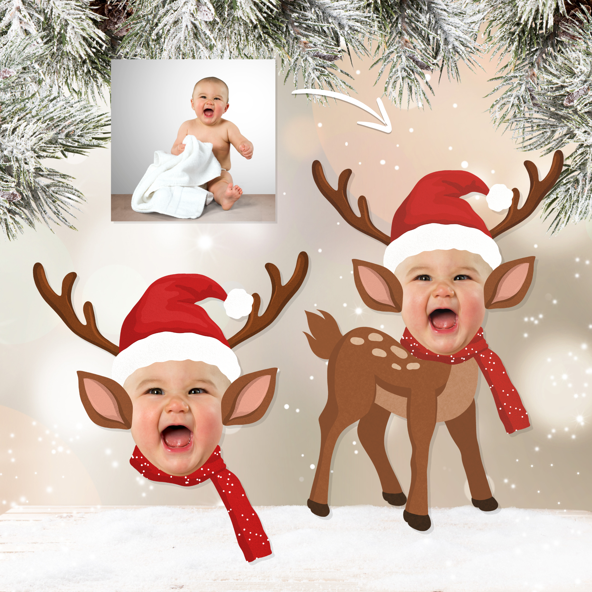 Personalized Reindeer Garland
