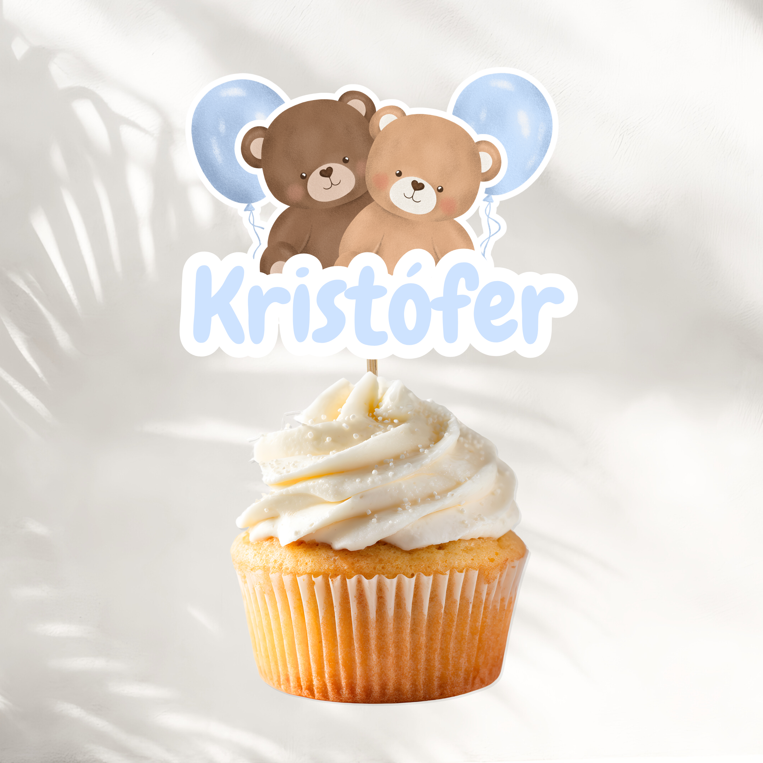 Bear Name Cake Topper | Blue