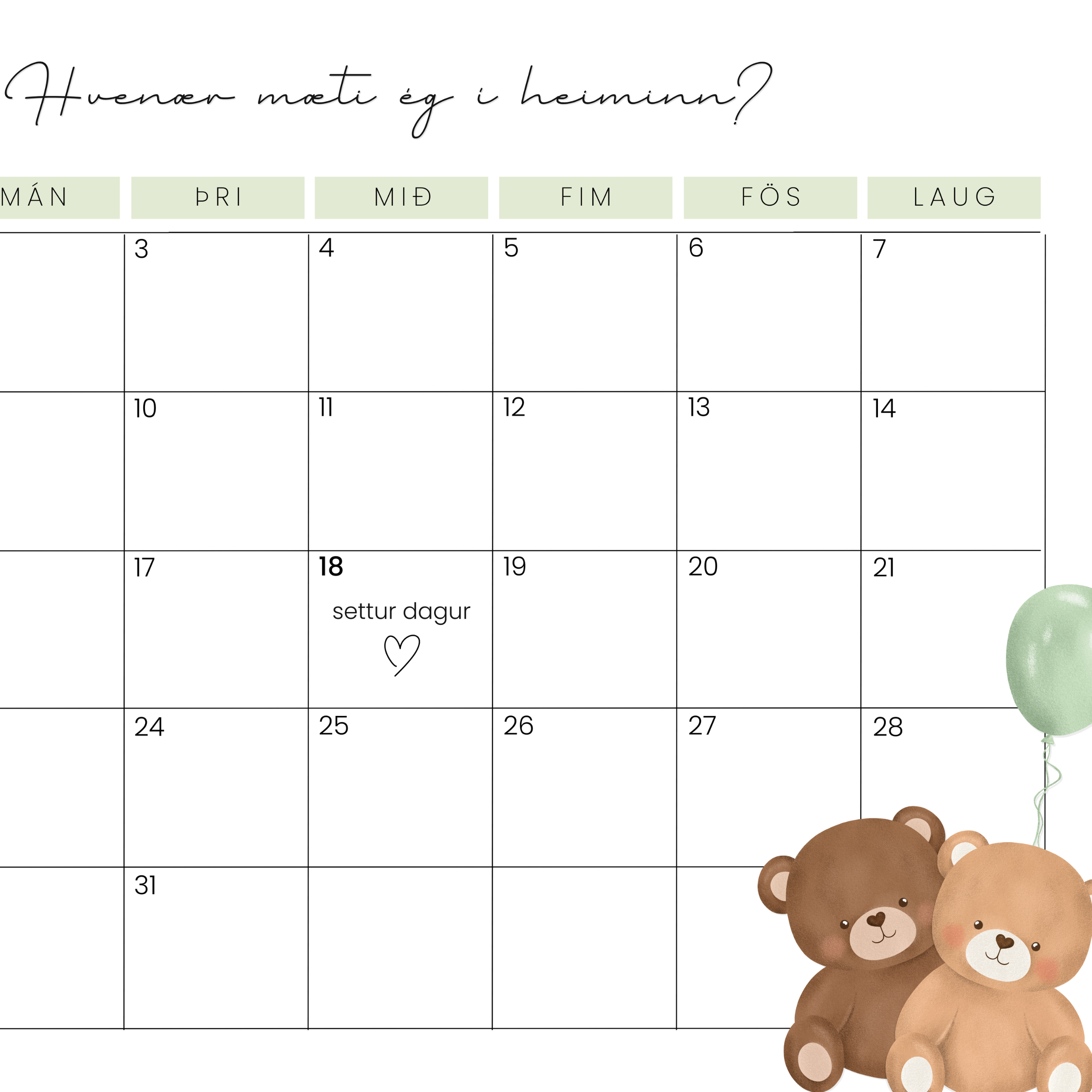 Bears Guess The Date Sign