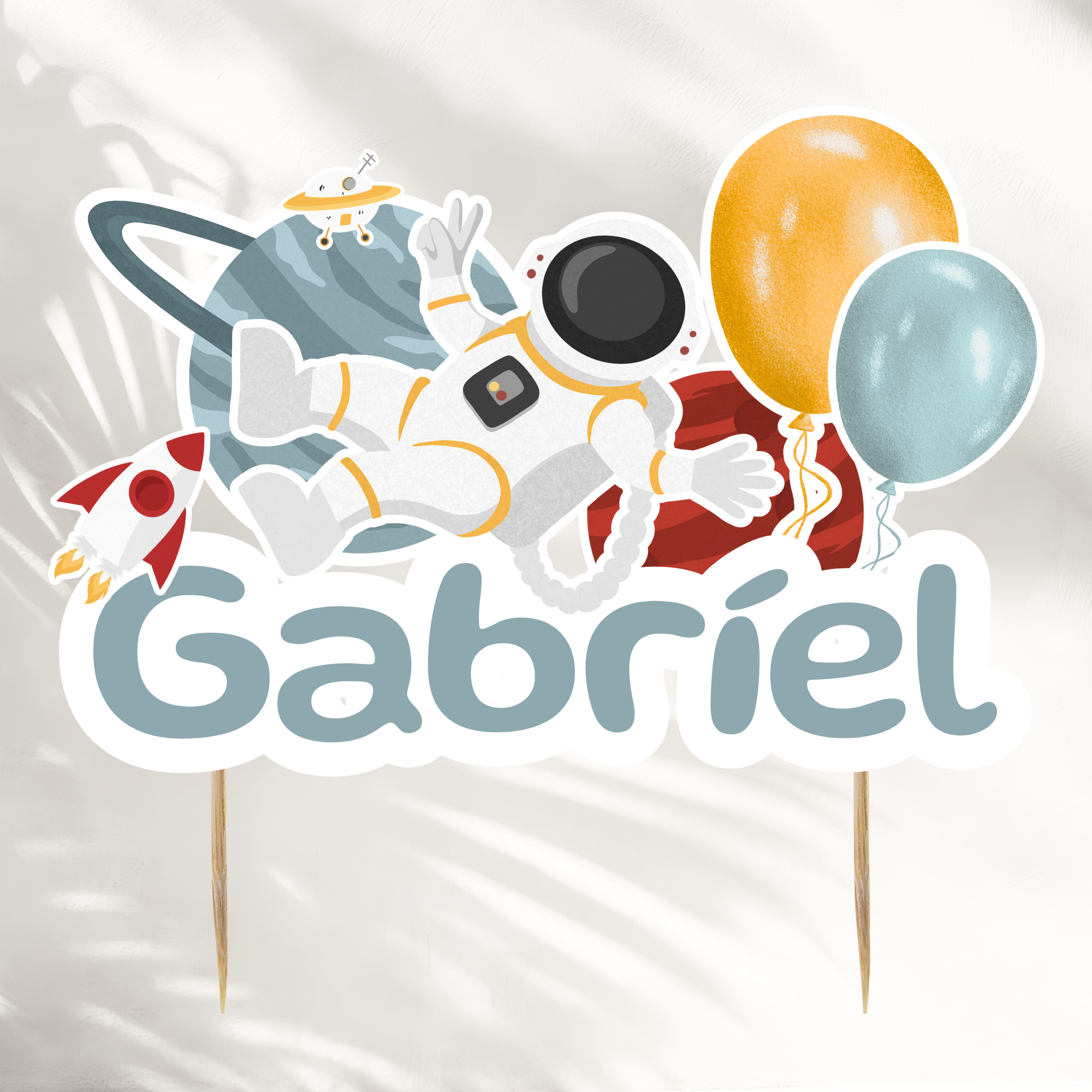 Space Cake Topper With Name