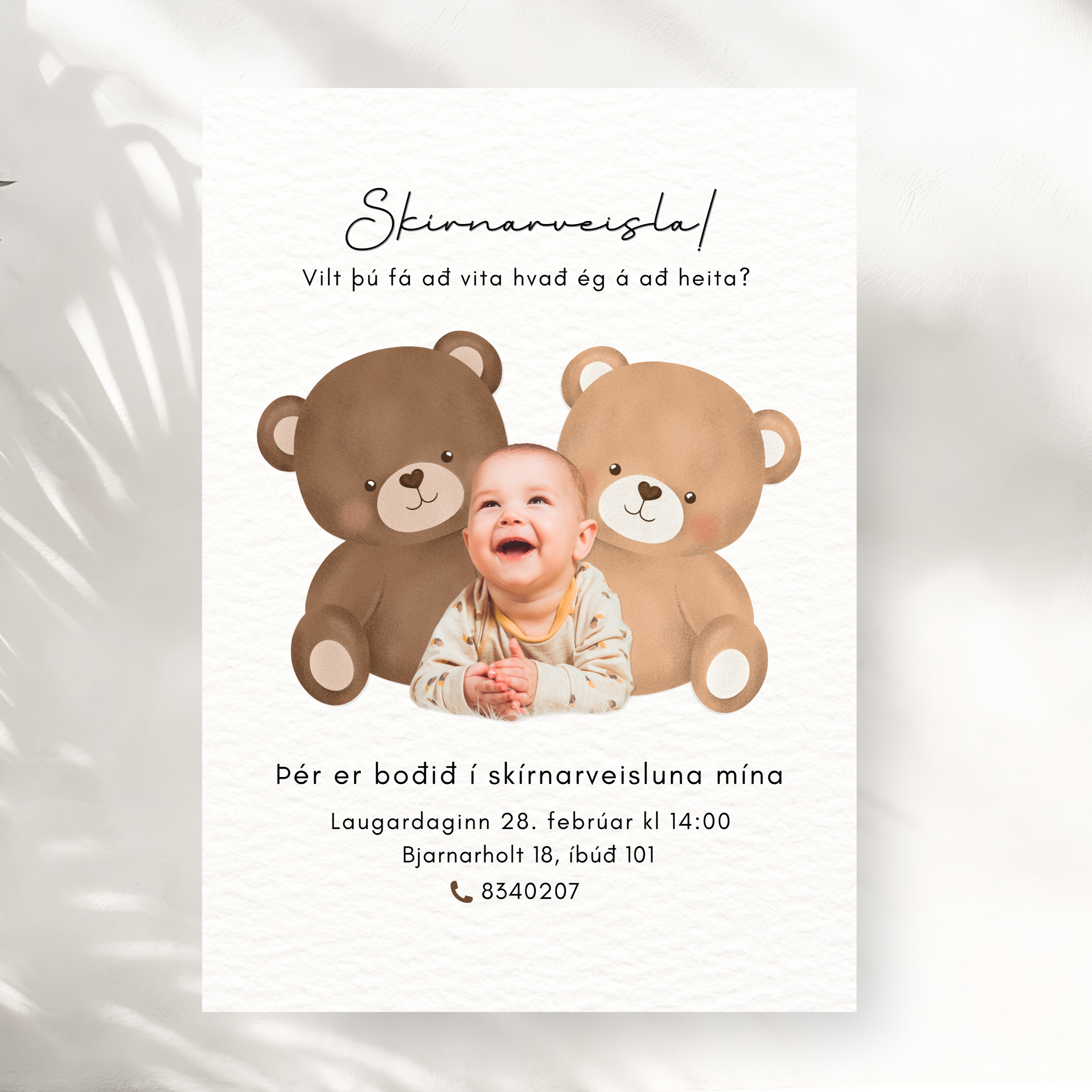 Bangsar Knúsast Boðskort | Sérsniðið