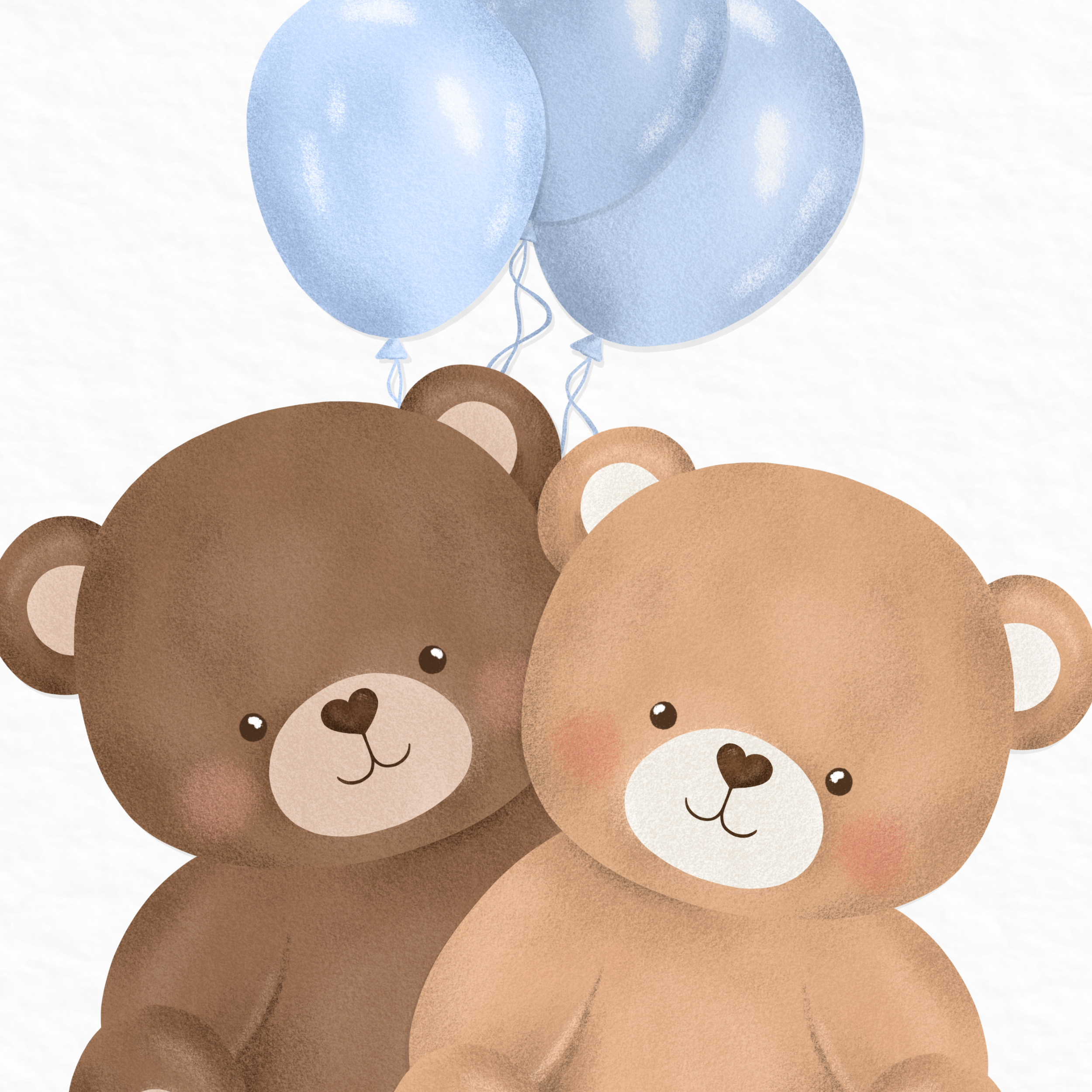 Bangsar Knúsast Boðskort | Bláar Blöðrur