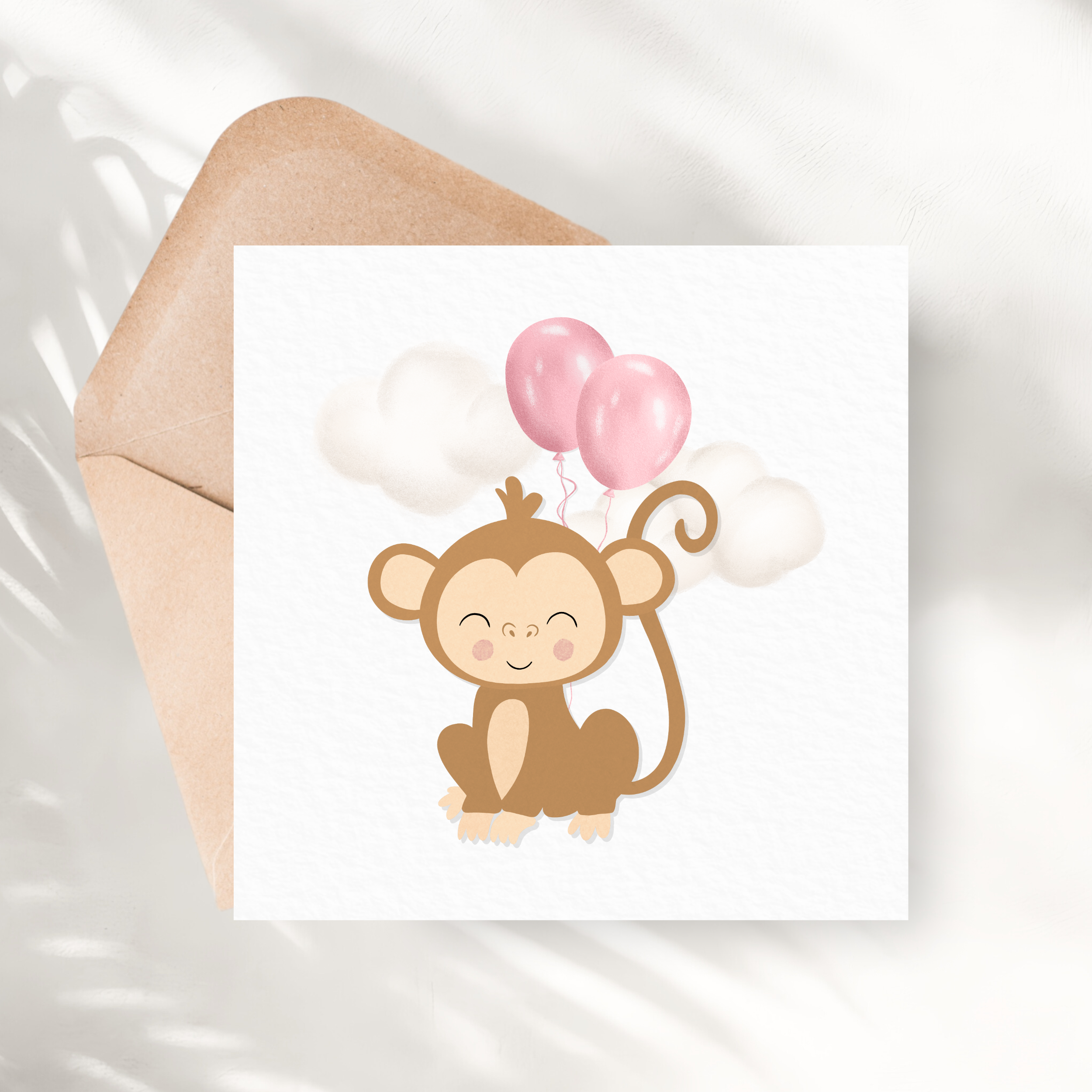 Apa Kort | Bleikar Blöðrur