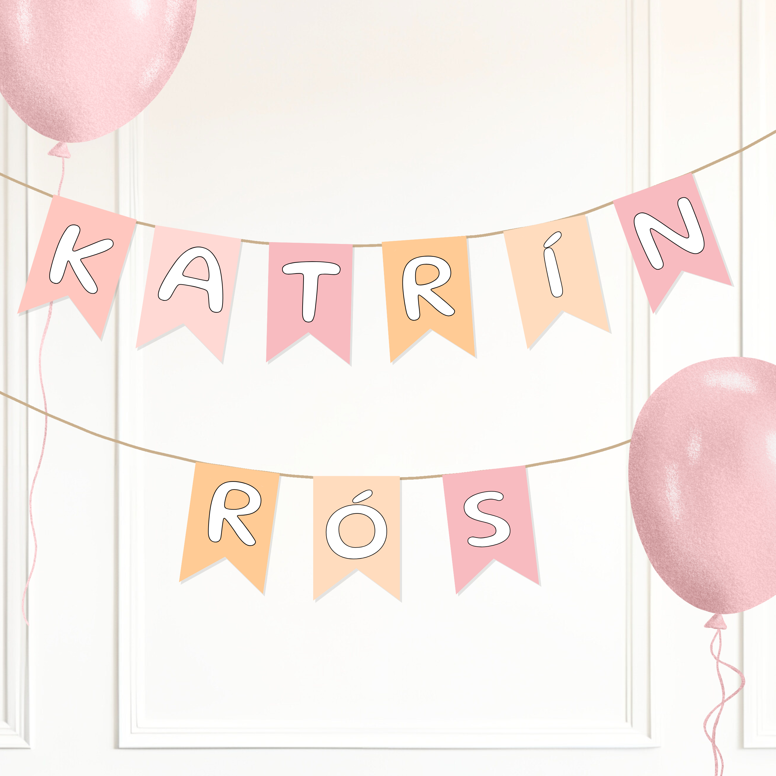 Pastel Name Garland | Pink