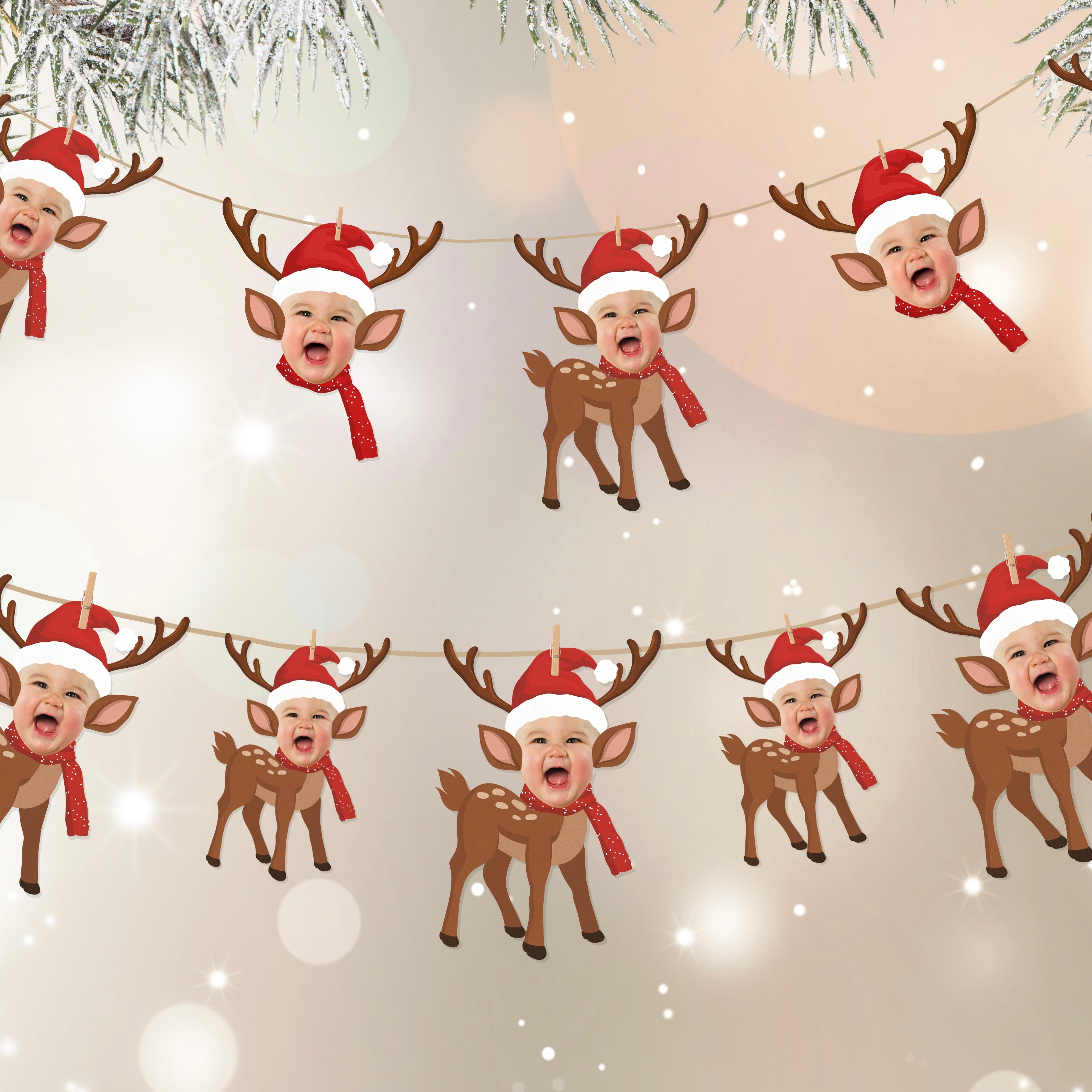 Personalized Reindeer Garland