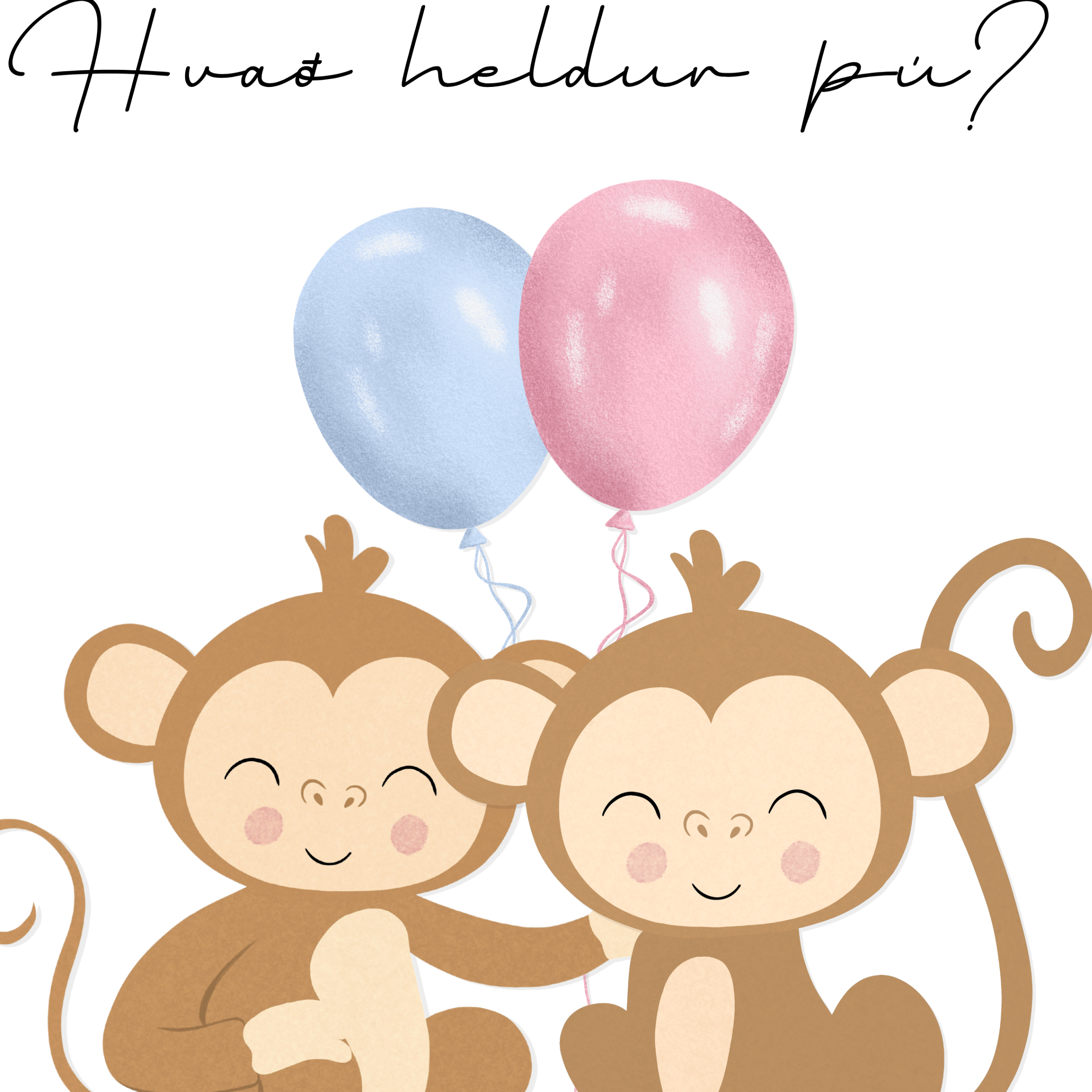 Apa Giskaðu Kynið | Blár og Bleikar Blöðrur