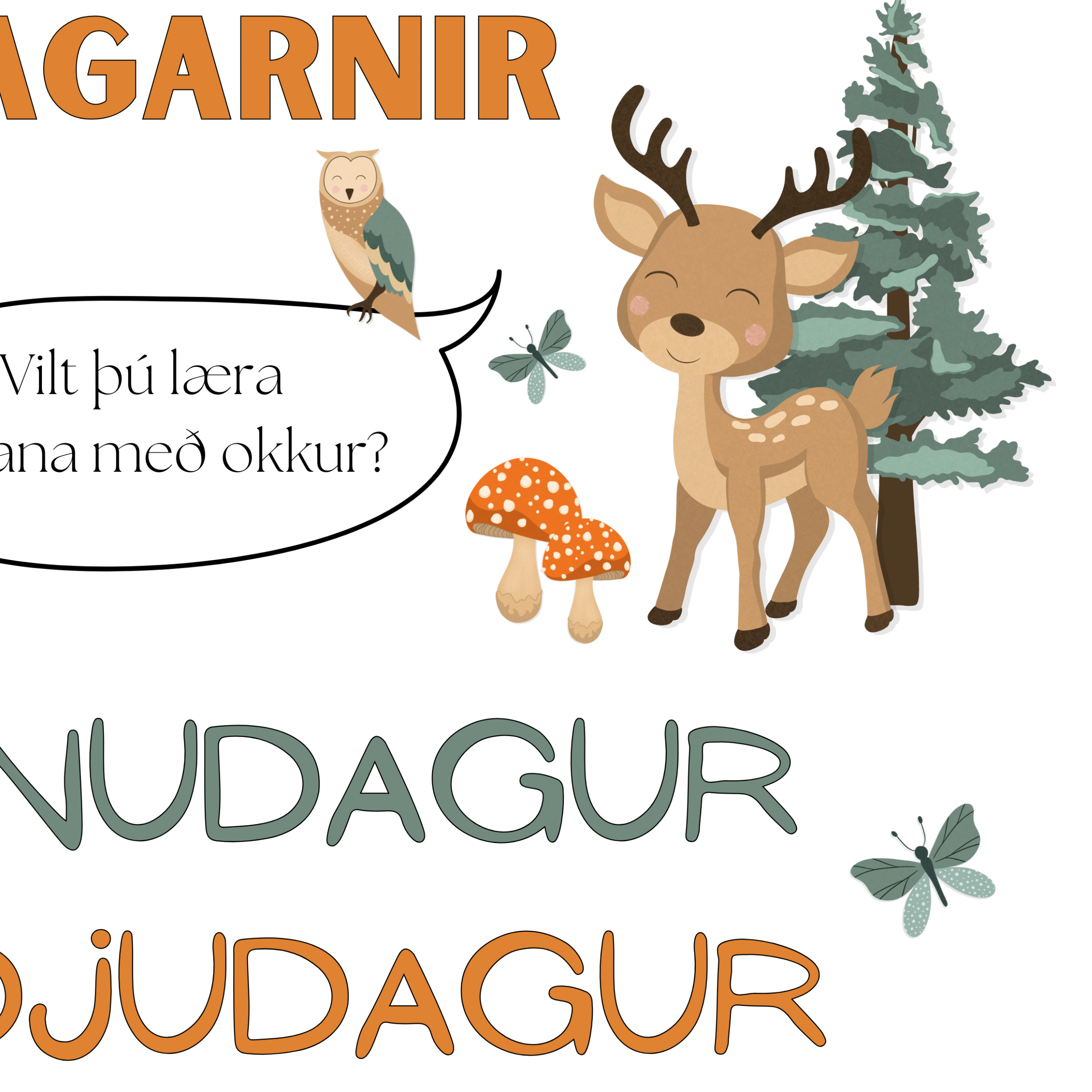 Días de la semana en el bosque