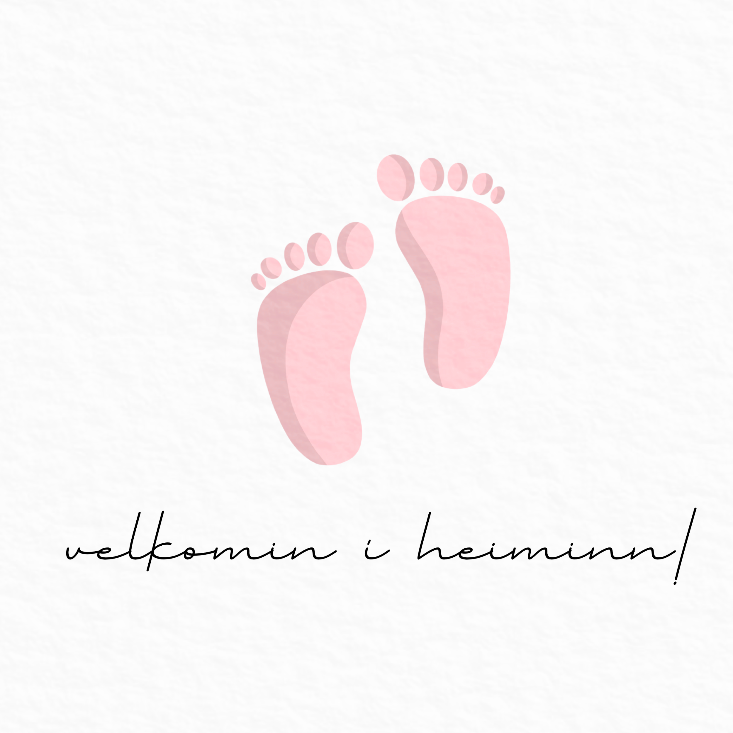 Barna Fótspor Kort með texta | Bleikt