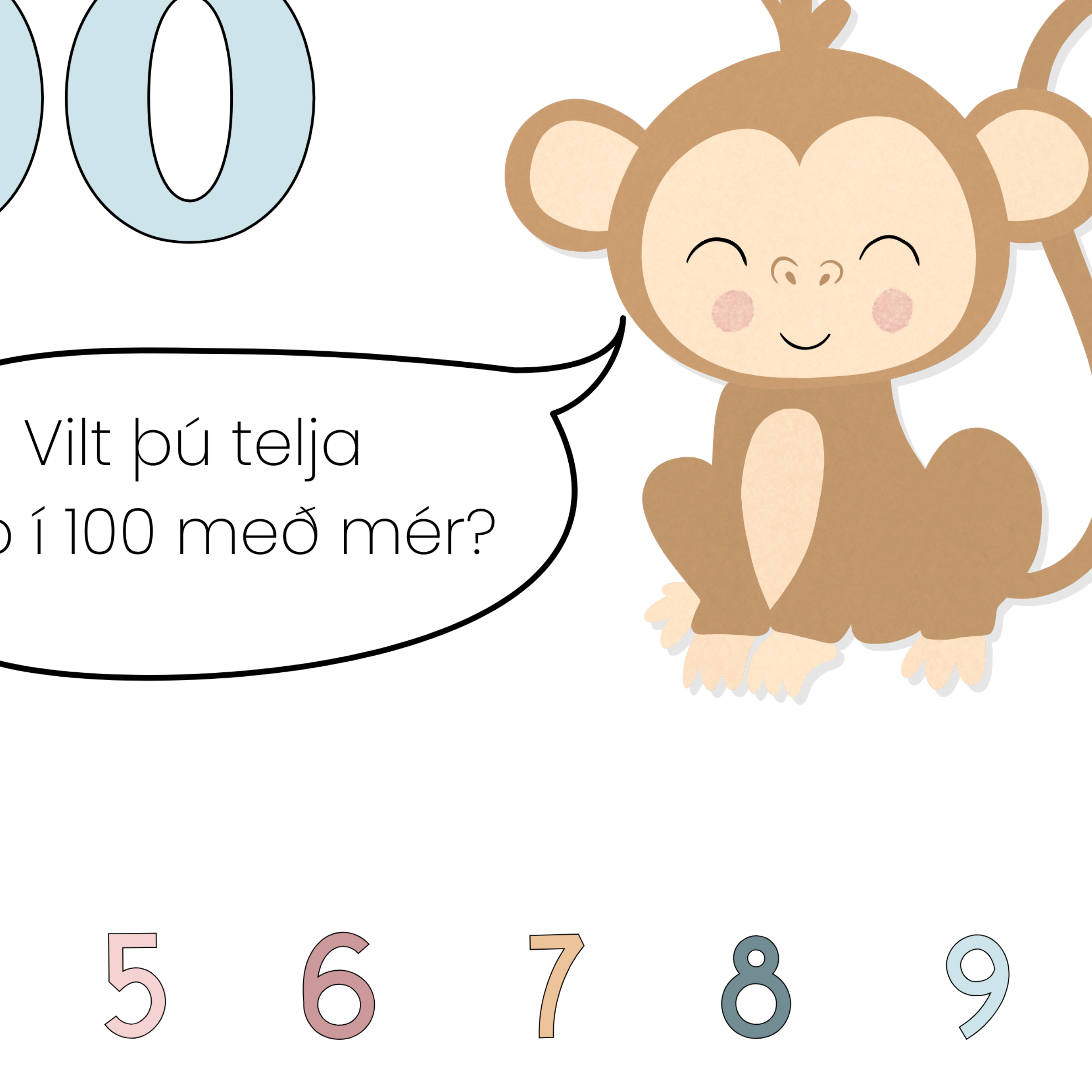 Números de monos del 1 al 100 | Cuenta hasta 100