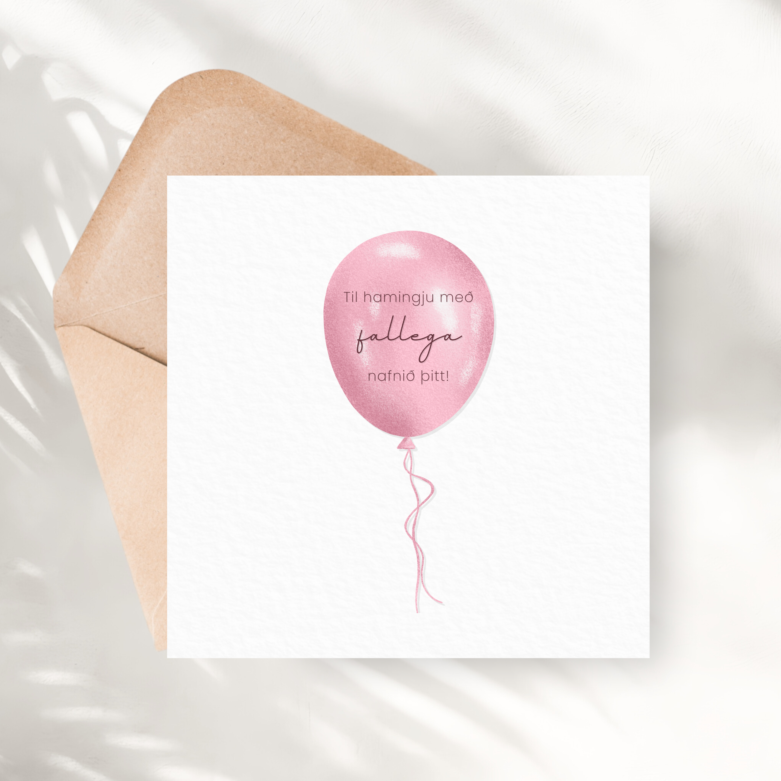 Til hamingju með fallega nafnið þitt | Bleik Blaðra