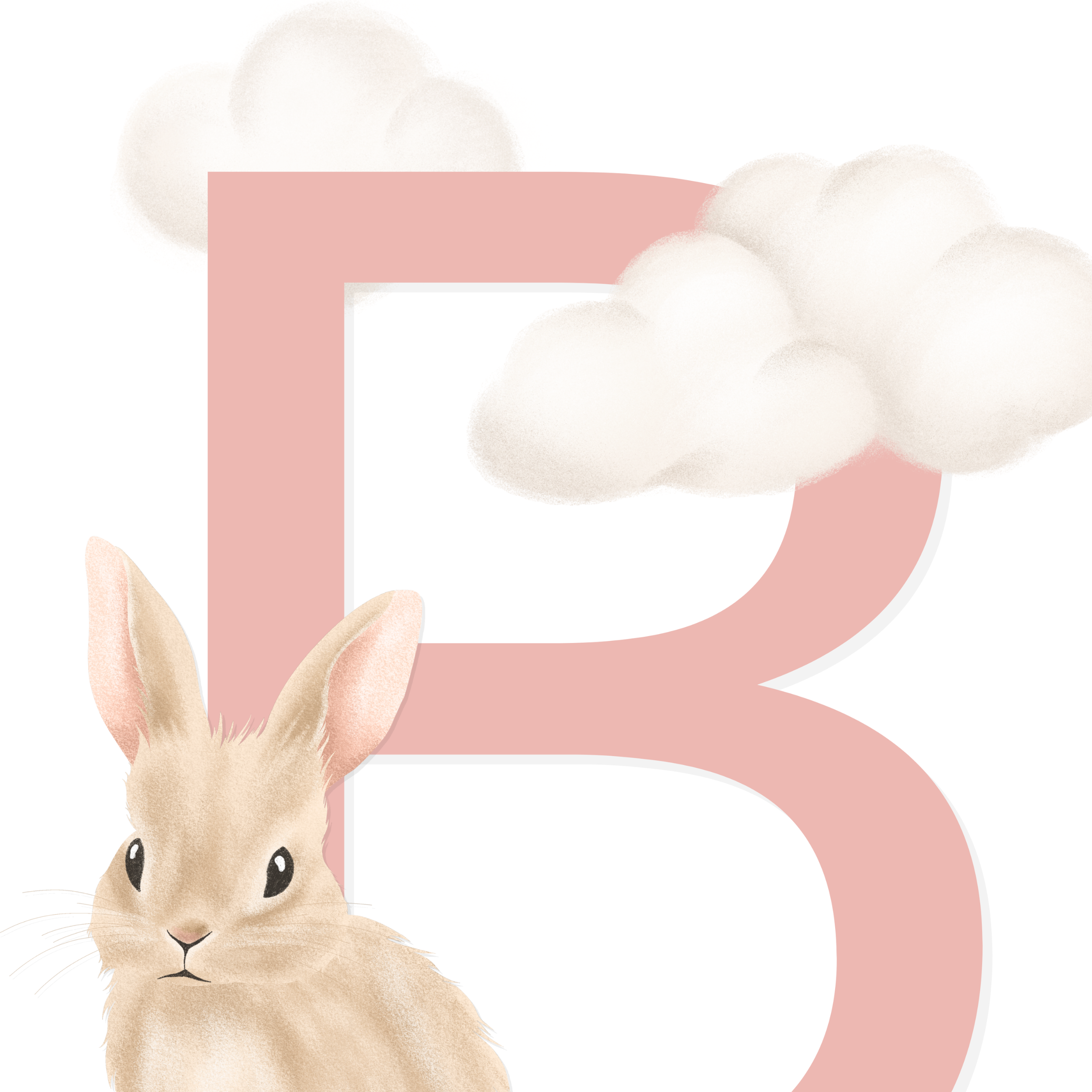 Kanínu Stafur & Fæðingardagur | Bleikur