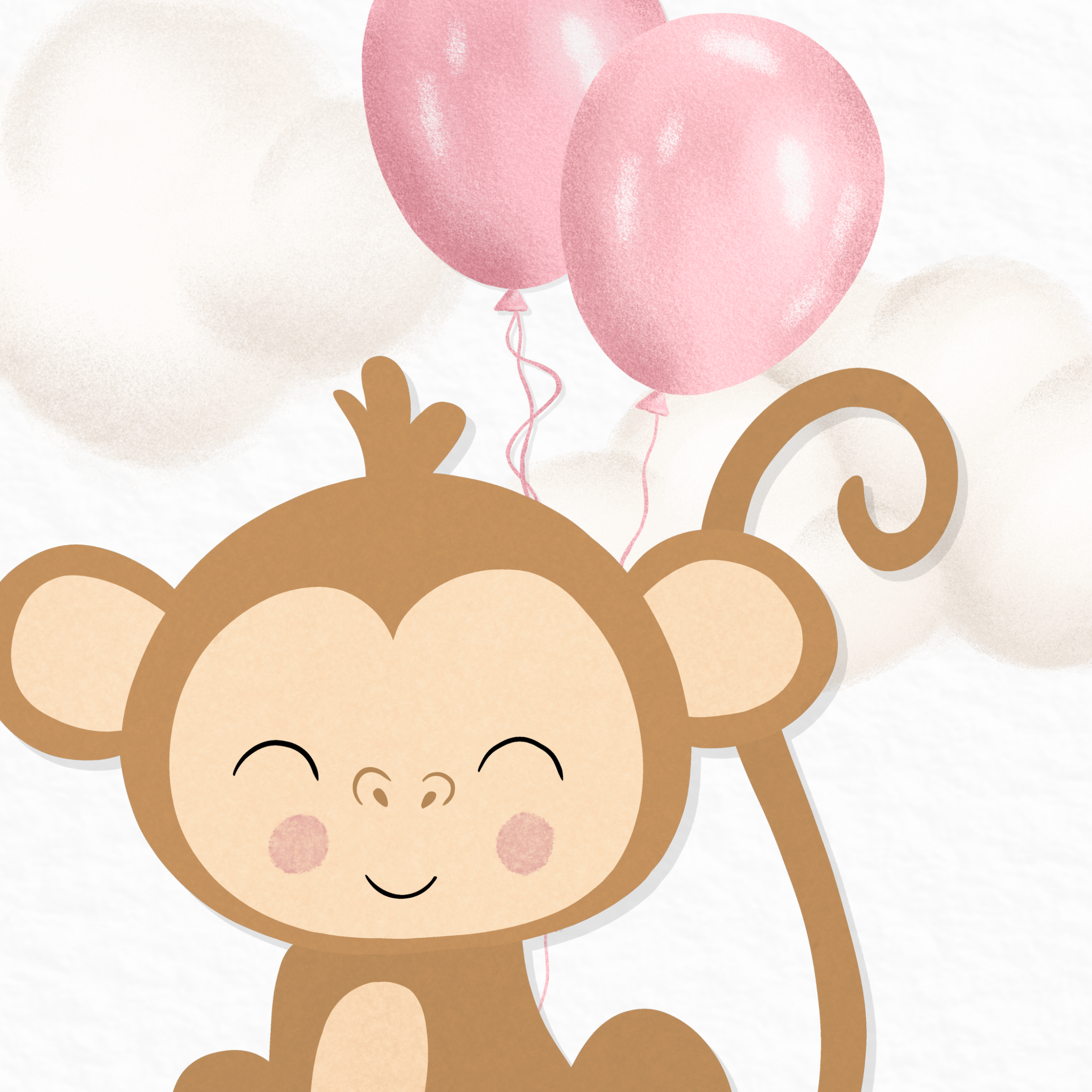 Apa Kort | Bleikar Blöðrur