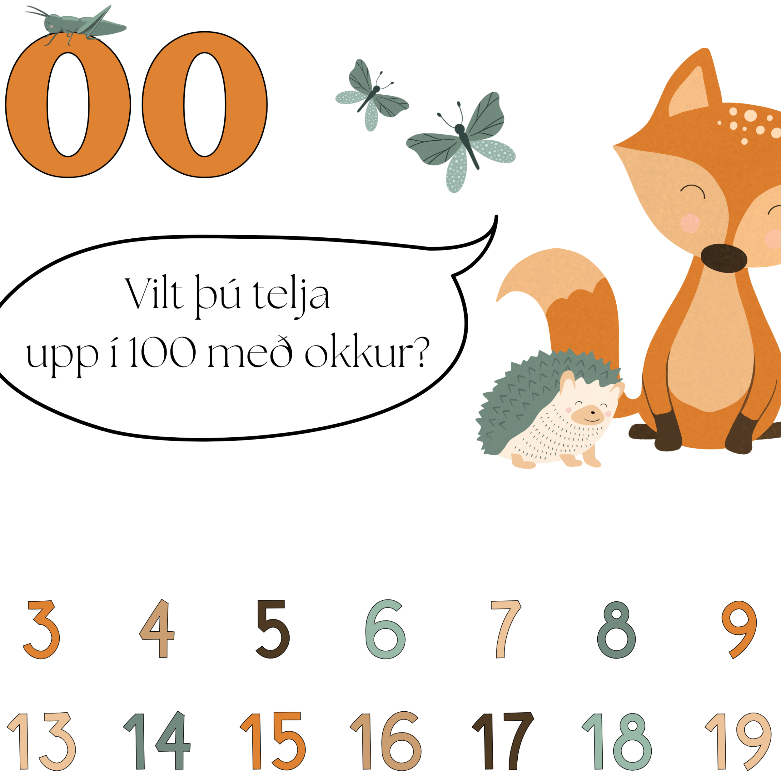 Números del bosque del 1 al 100 | Cuenta hasta 100