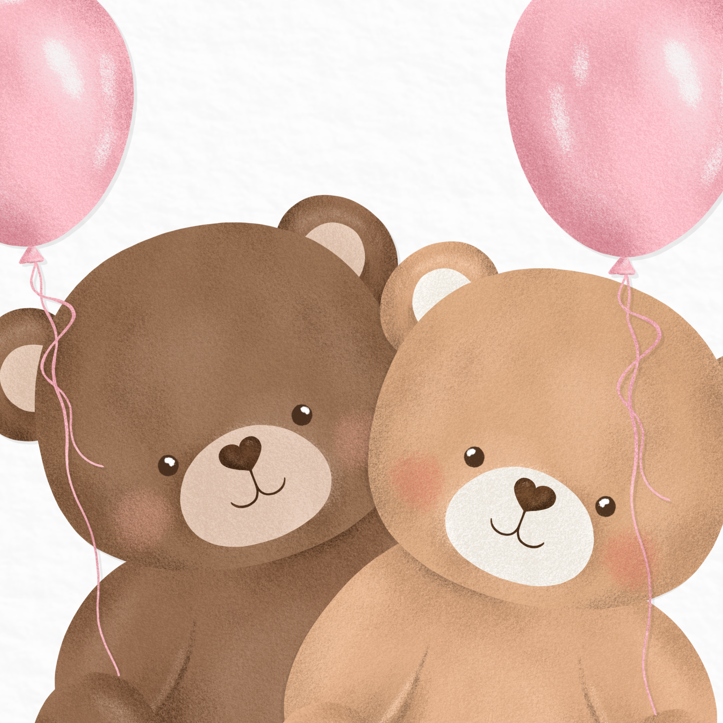 Bangsar Knúsast Kort | Bleikar Blöðrur