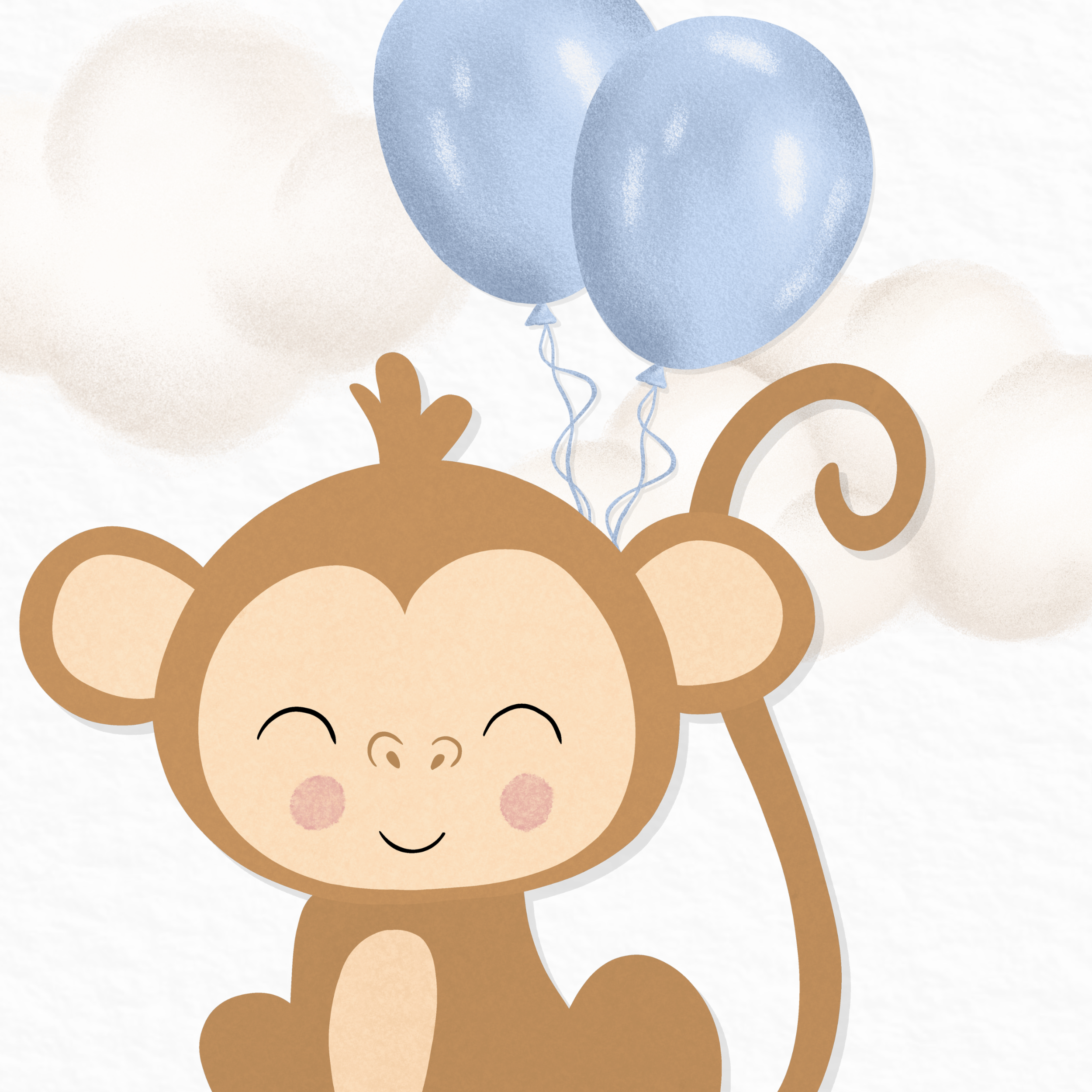 Apa Kort | Bláar Blöðrur