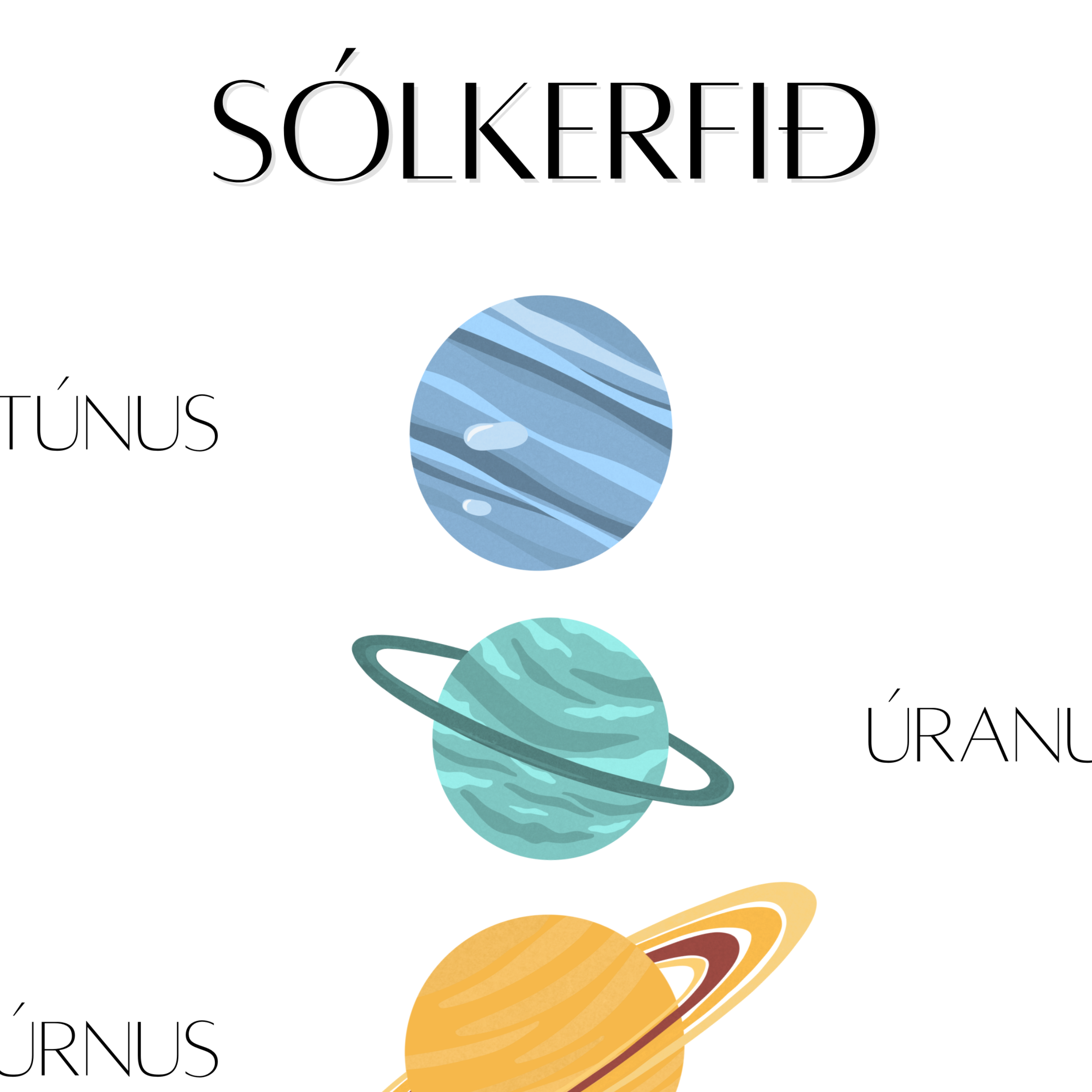 Sistema solar espacial en fila