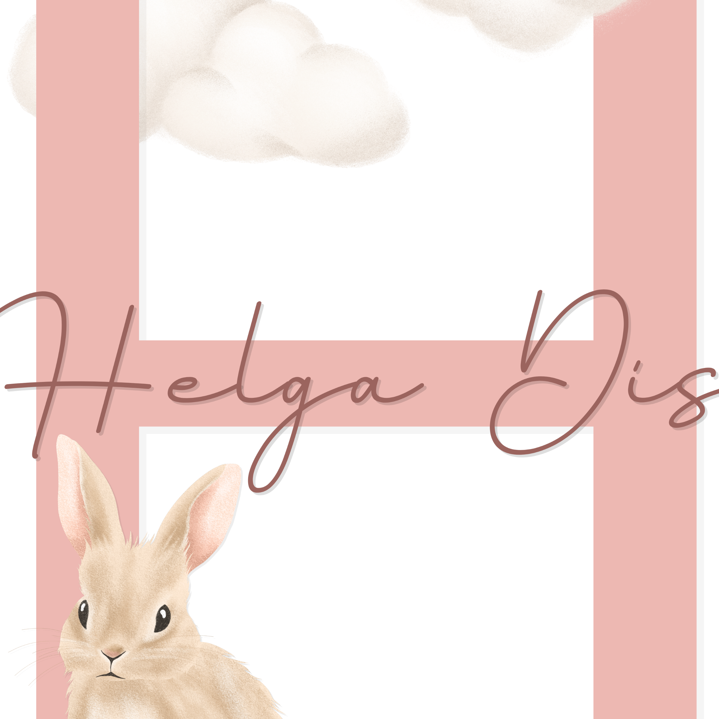 Kanínu Stafur & Nafn | Bleikur