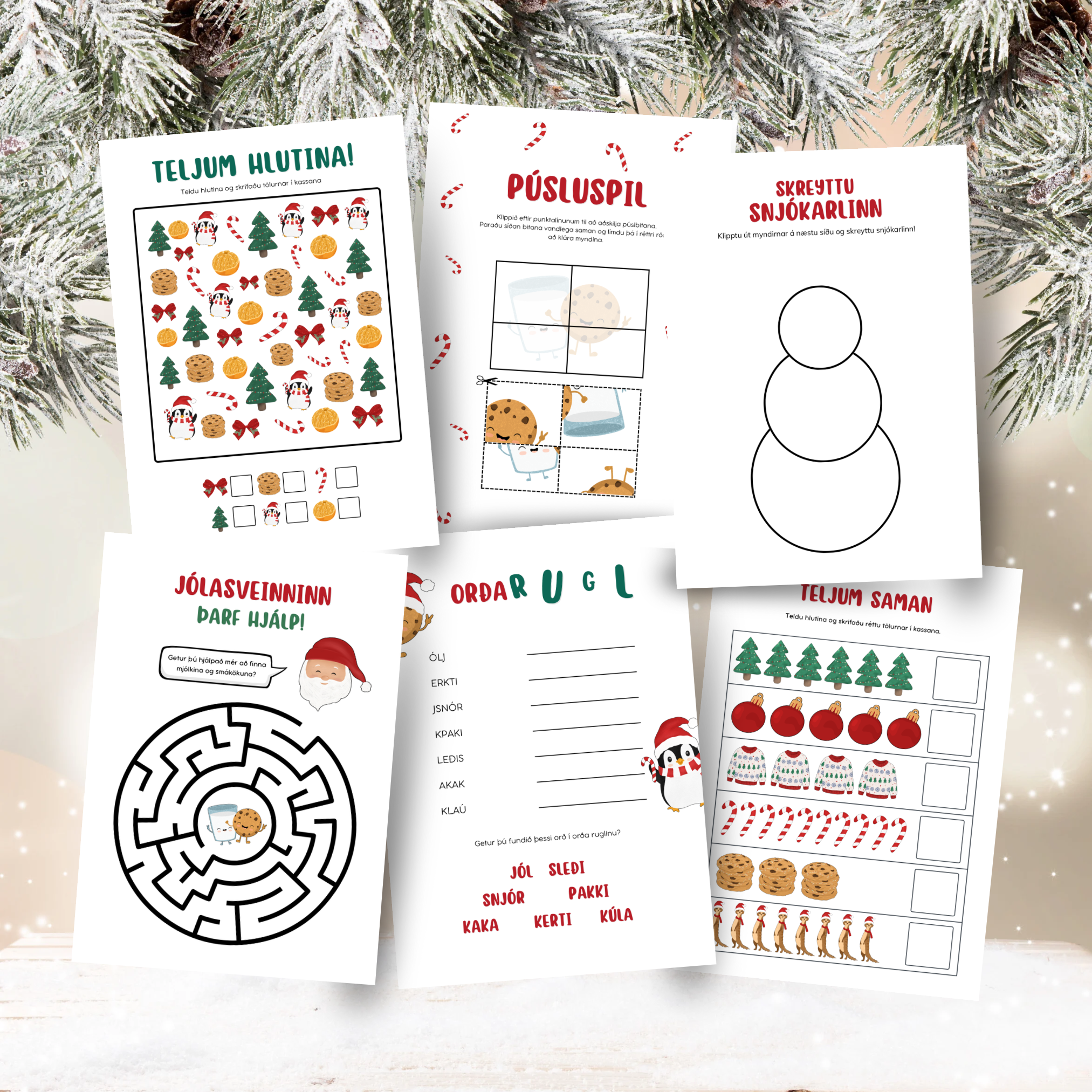 Christmas Puzzles, Crafts and Games | 60 Pages