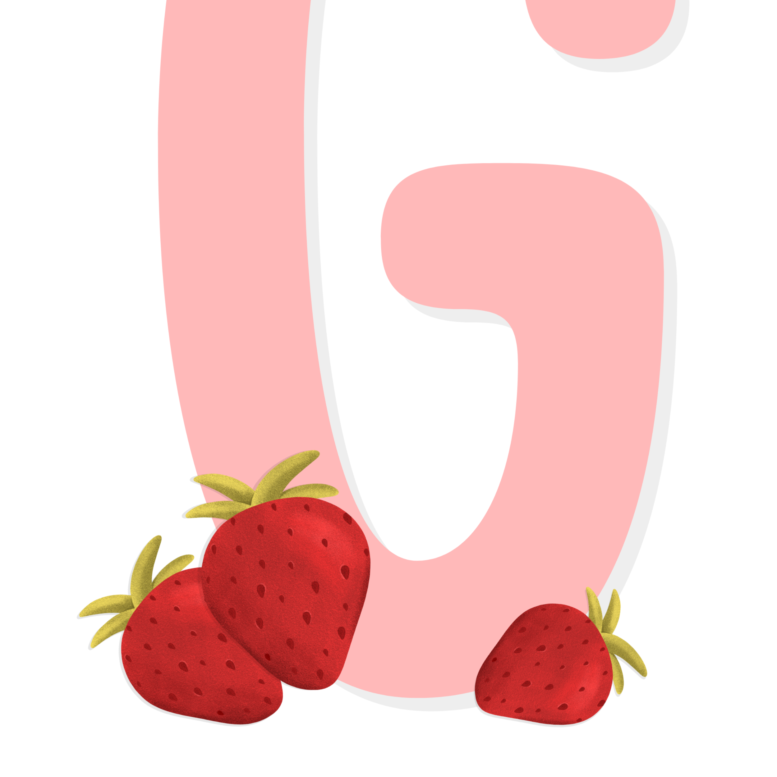 Letra de fresa y detalles de nacimiento | Verde