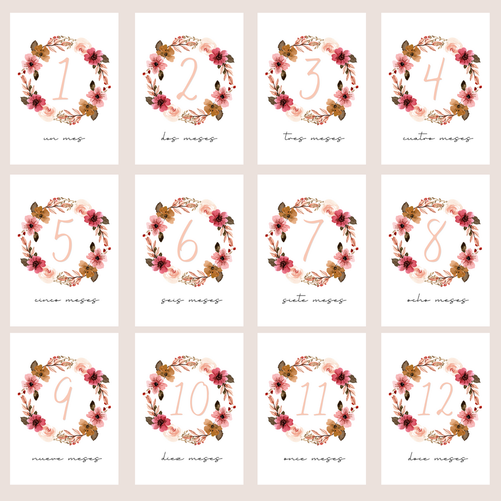 Flower Wreath Cards | Pink