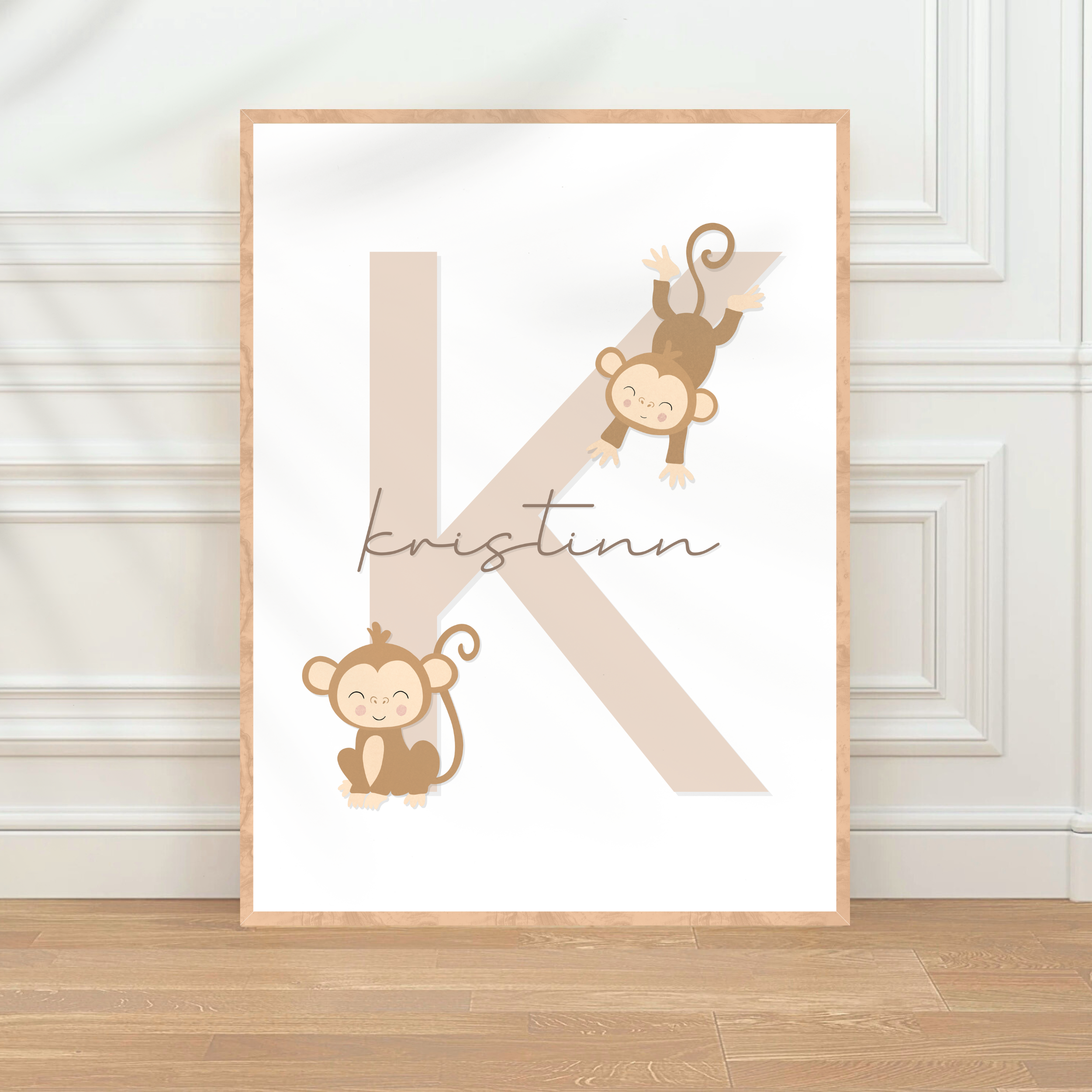 Monkey Letter & Name | Beige