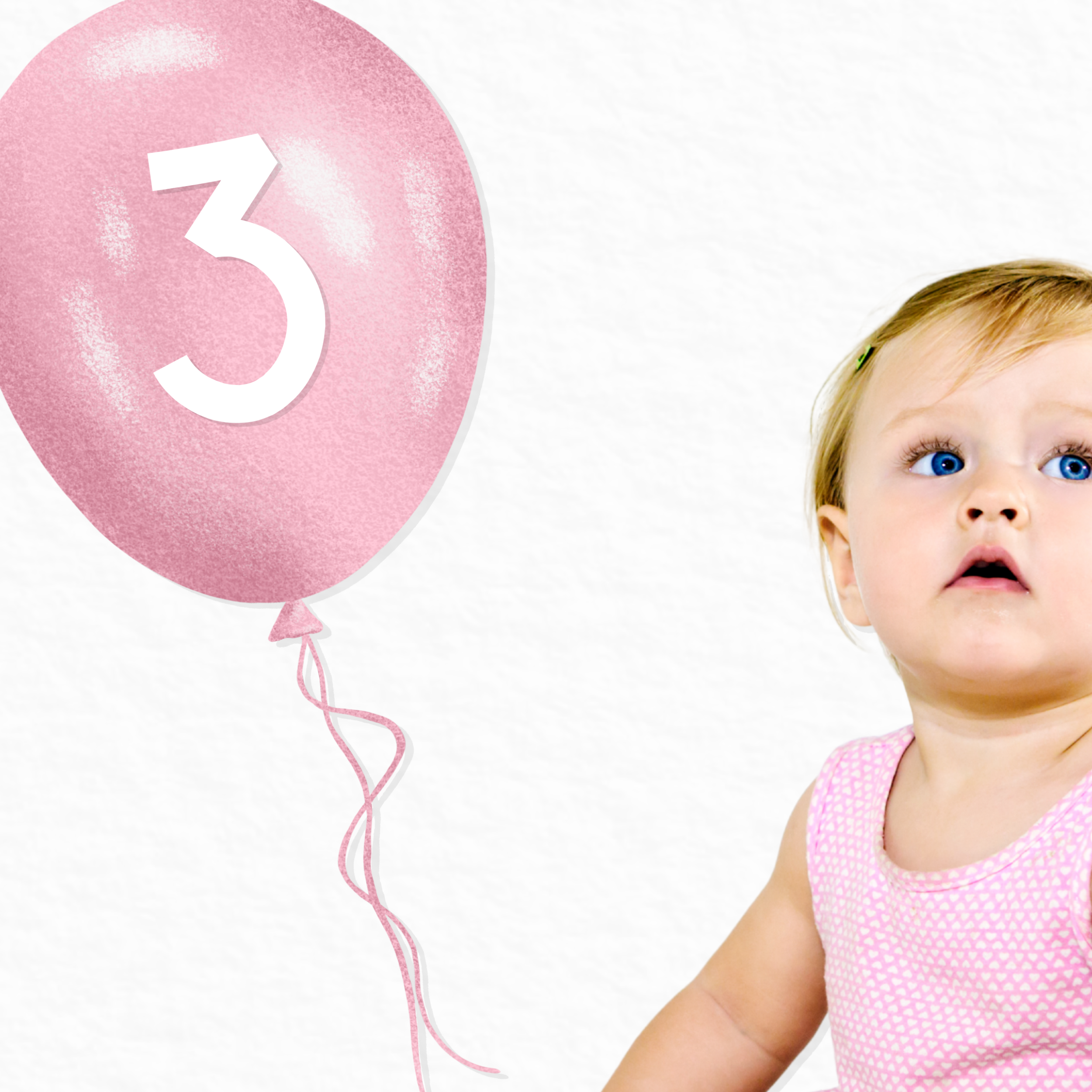 Tarjeta de cumpleaños personalizada | Globo rosa