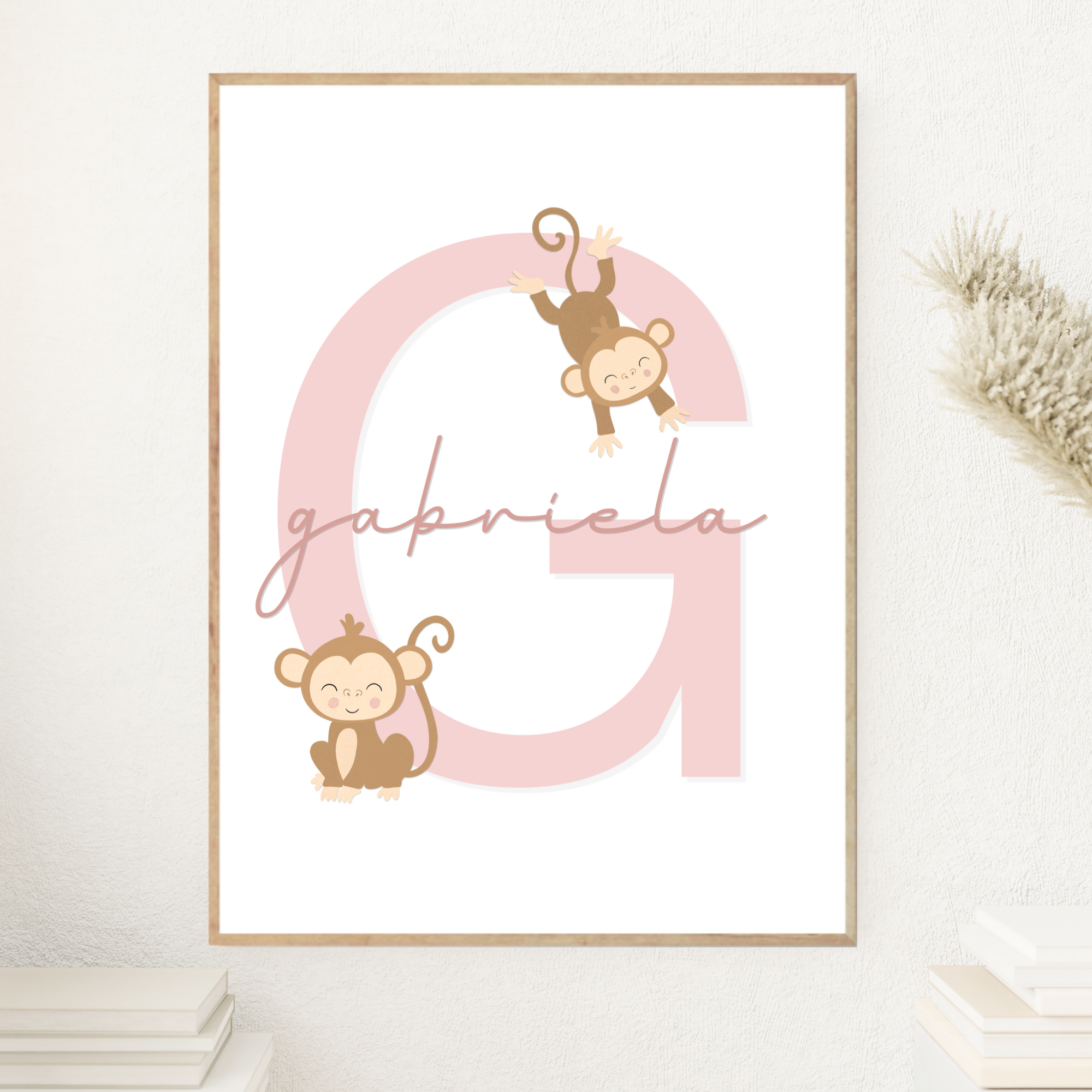 Monkey Letter & Name | Pink