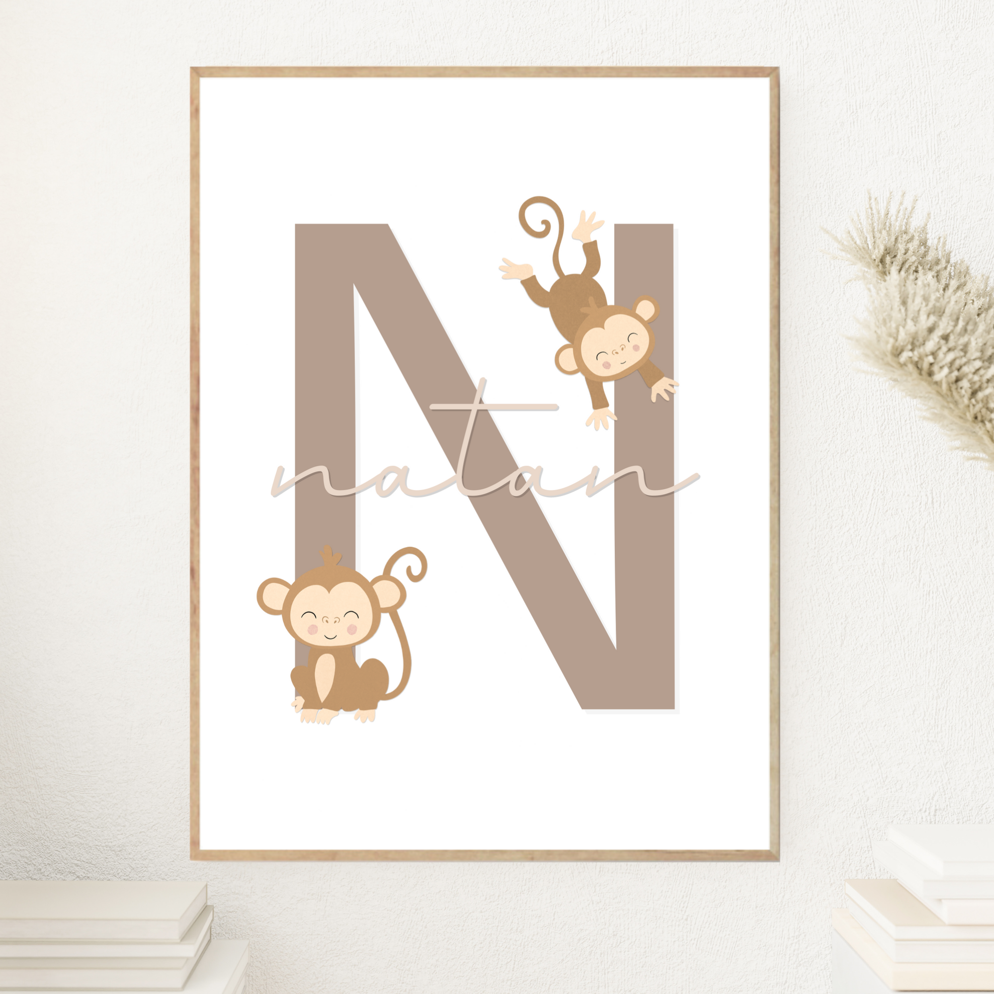 Monkey Letter & Name | Beige