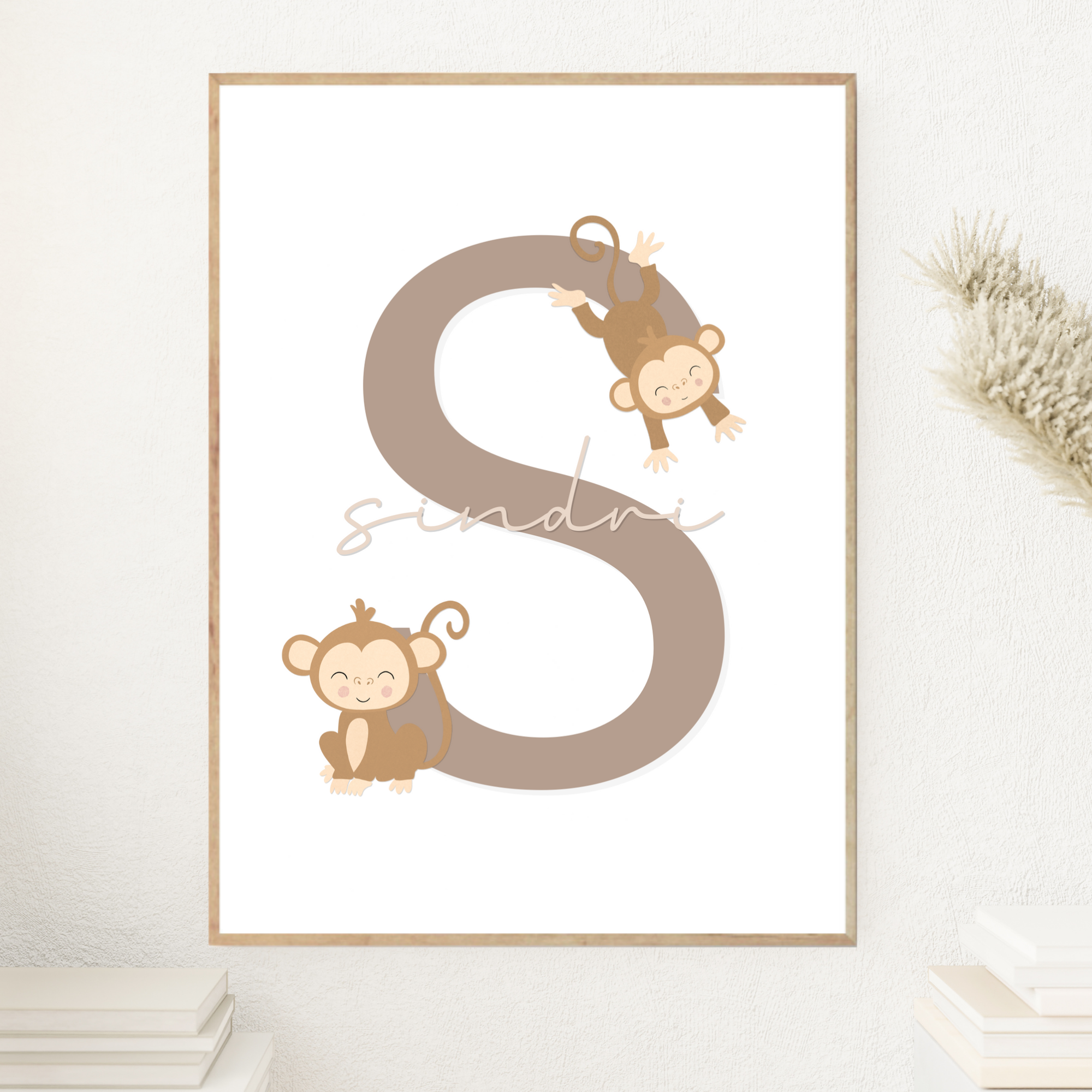 Monkey Letter & Name | Beige