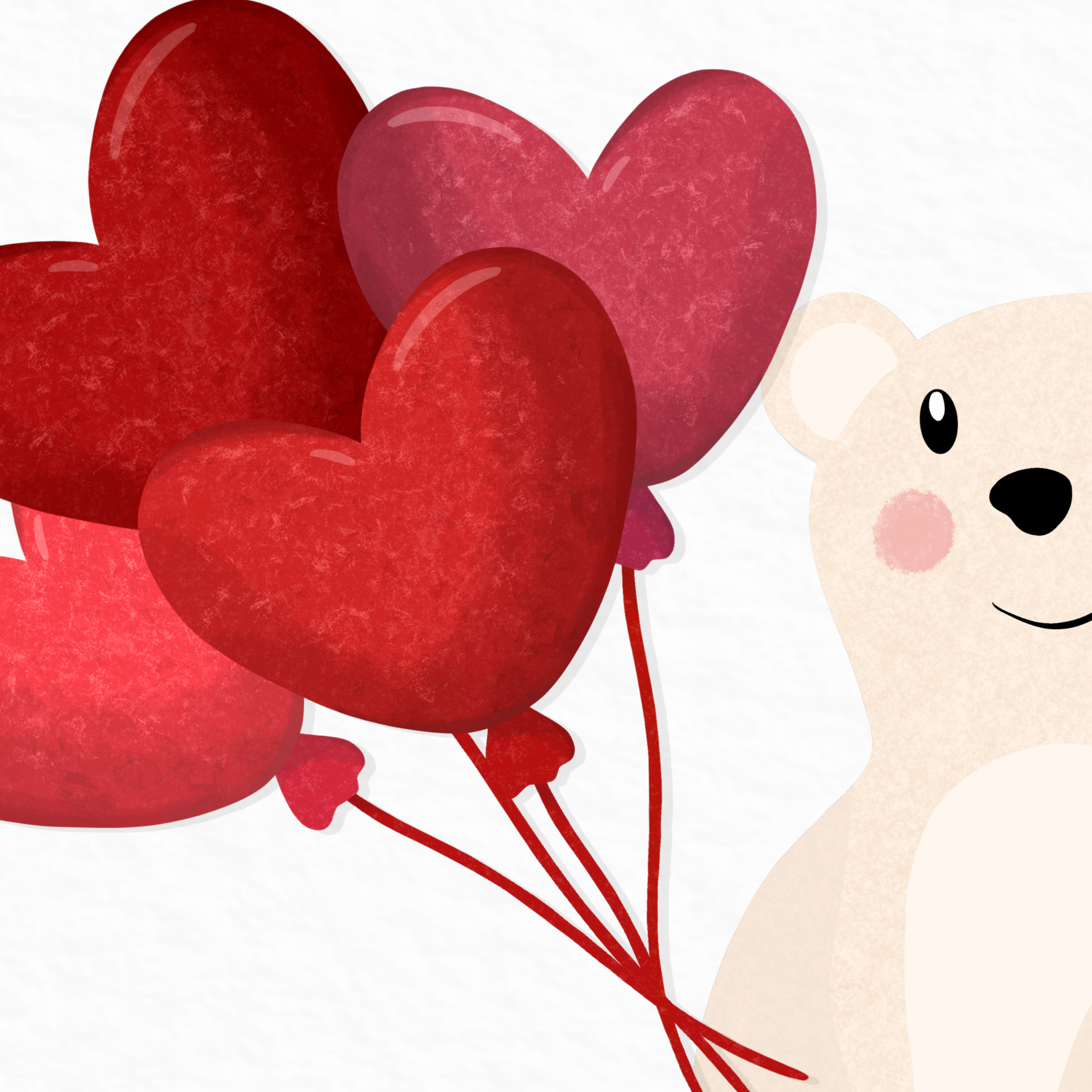 Globos de corazón de oso polar