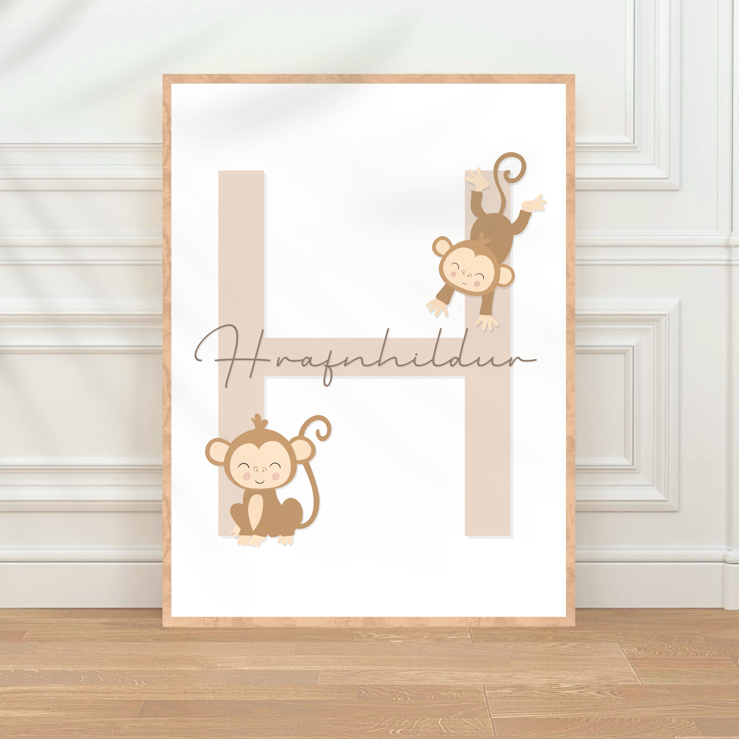 Monkey Letter & Name | Beige