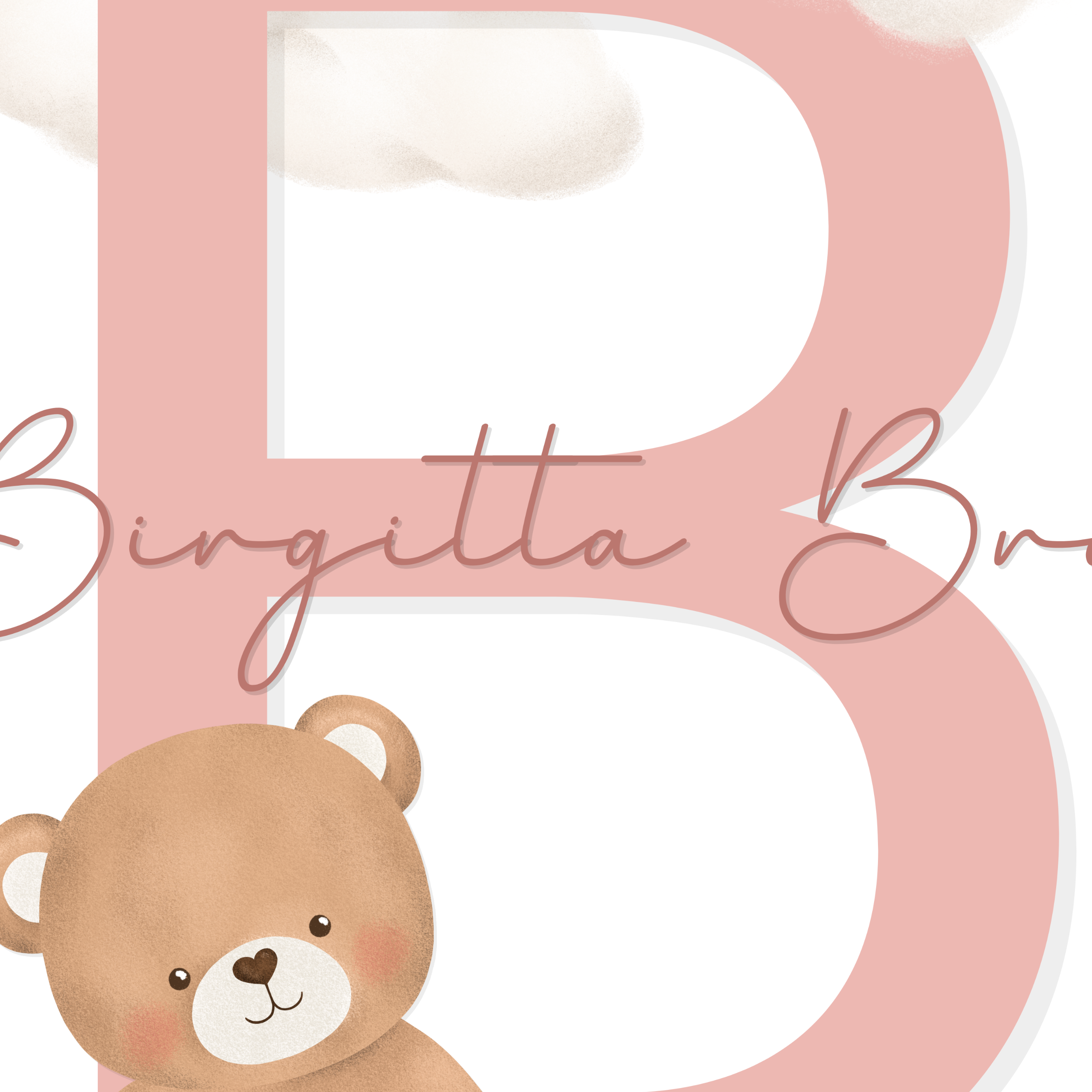 Bear Letter & Name | Pink