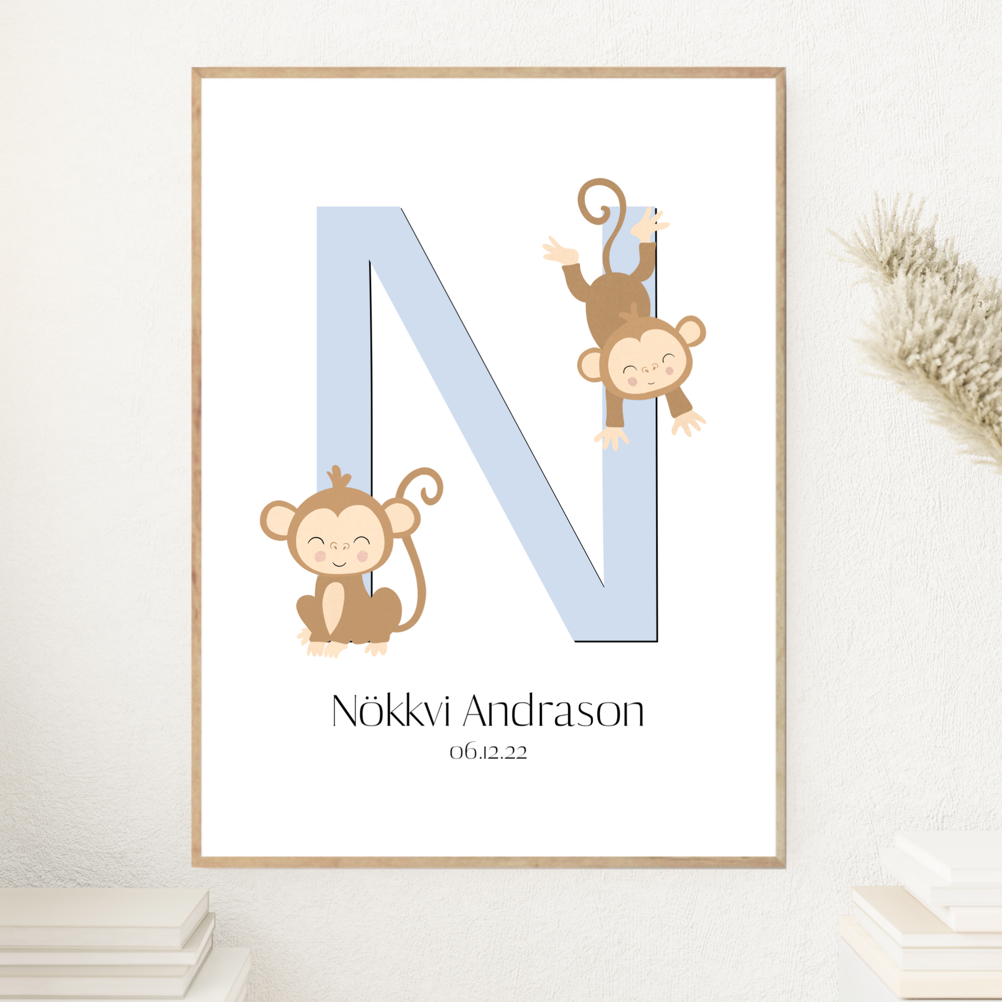Monkey Letter & Birth Details | Blue