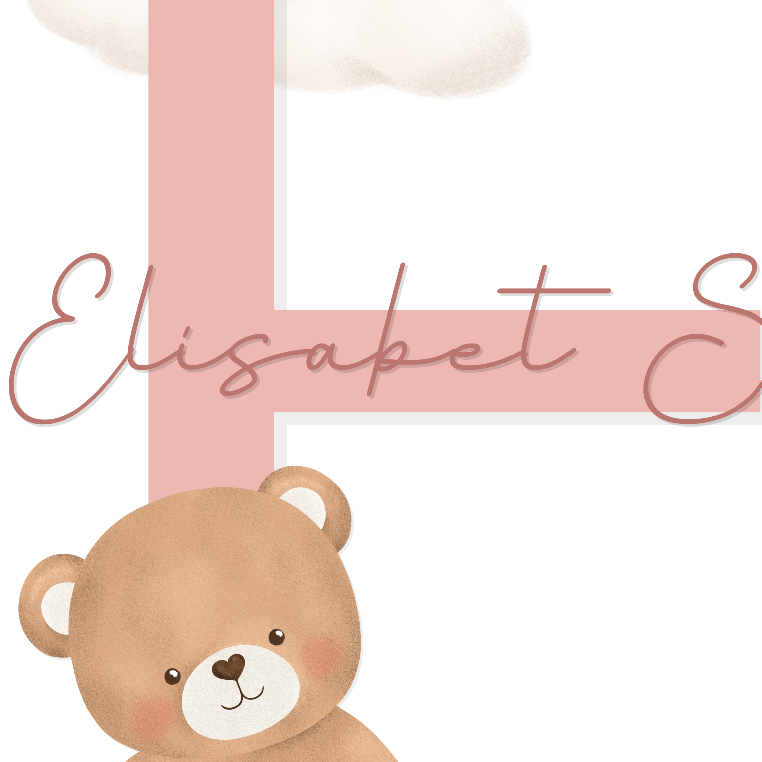 Bear Letter & Name | Pink