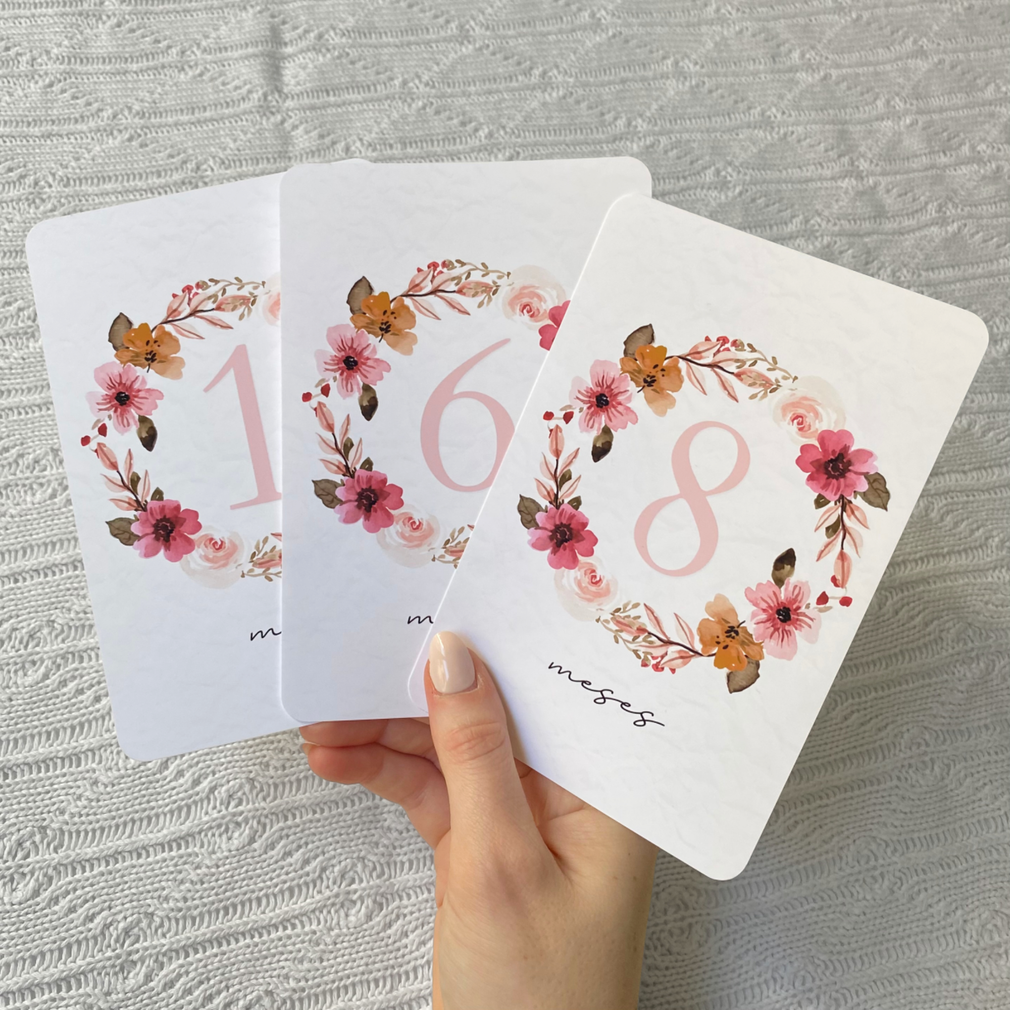 Flower Wreath Cards | Pink