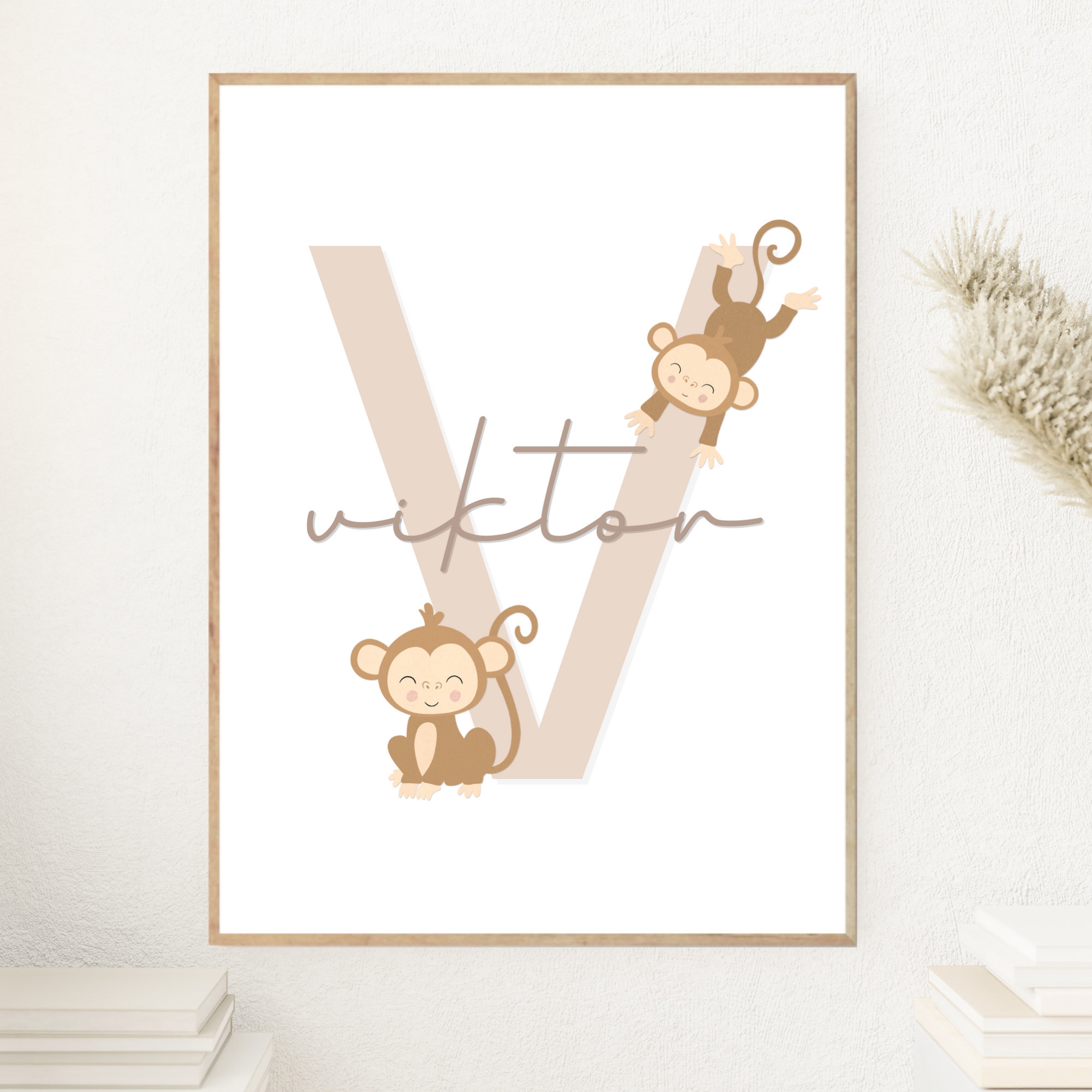 Monkey Letter & Name | Beige