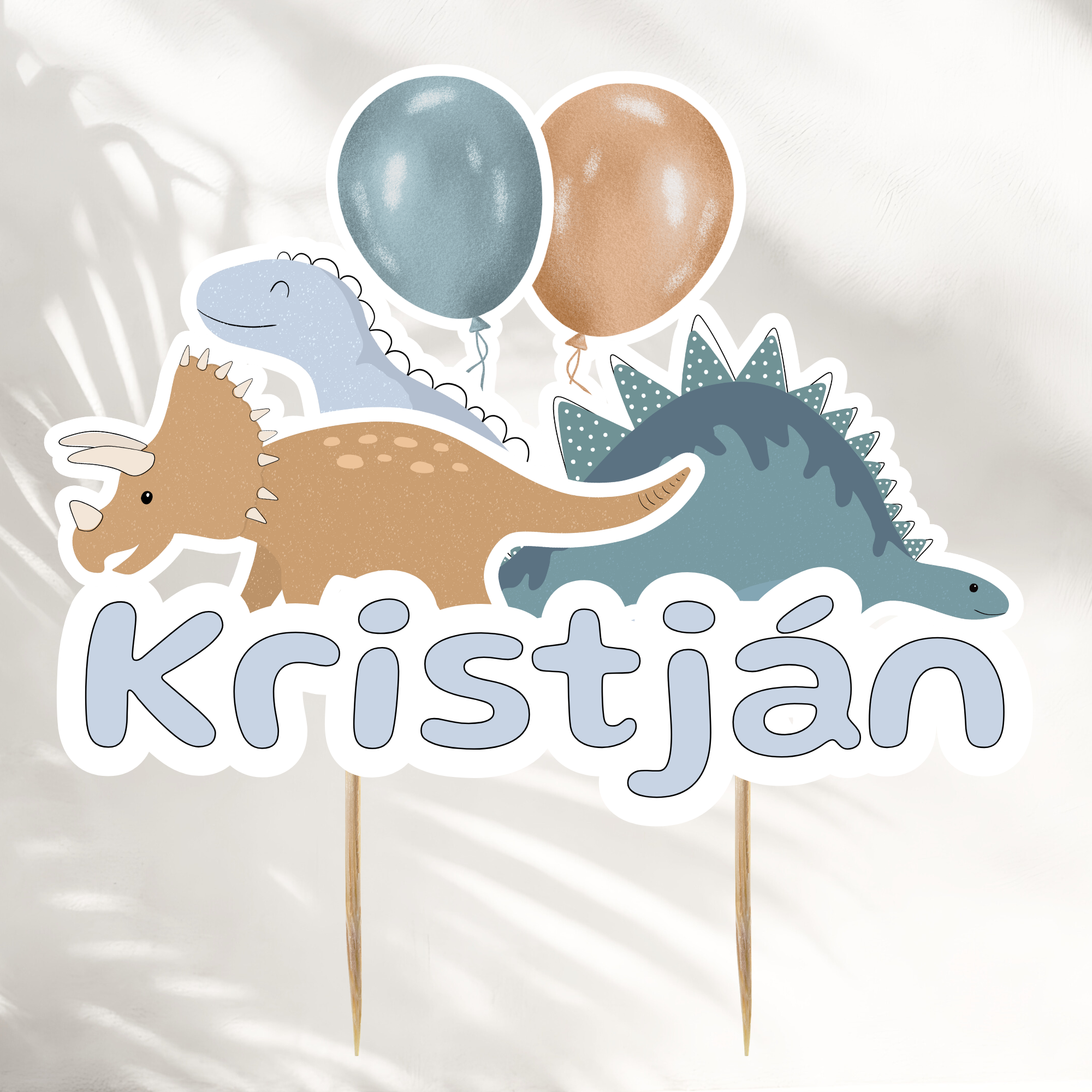 Dinosaurs Cake Topper With Name