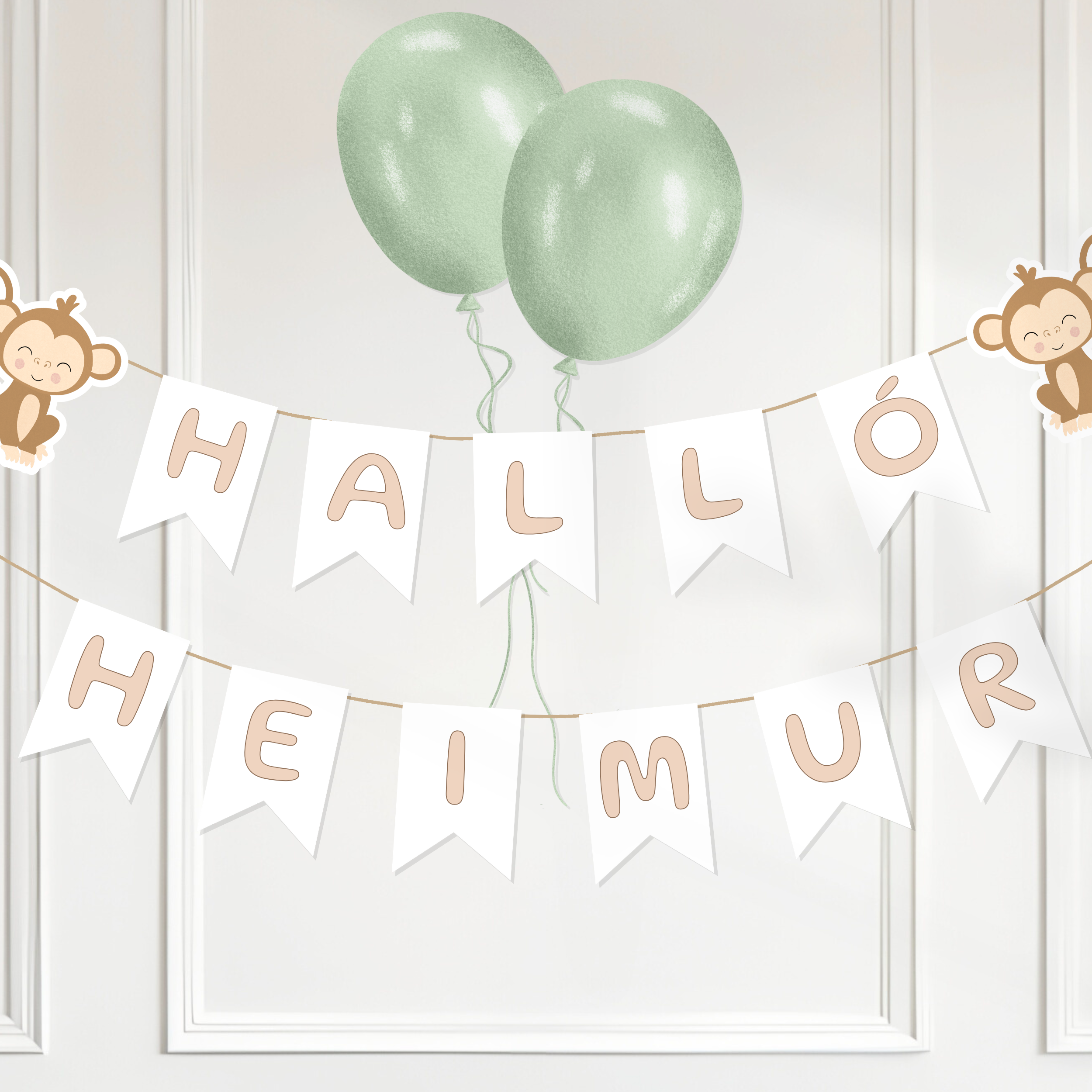 Apa Halló Heimur Veggskraut