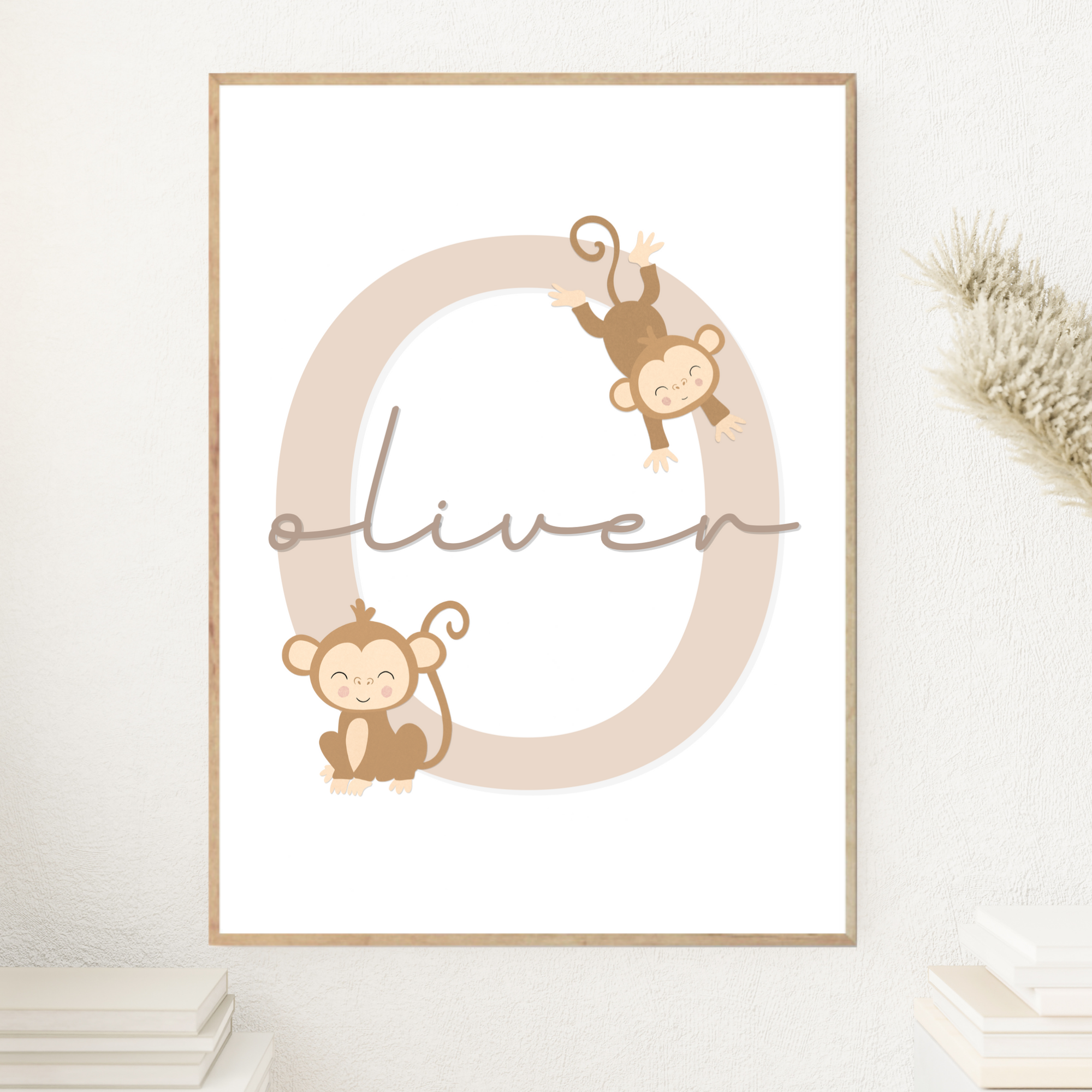 Monkey Letter & Name | Beige