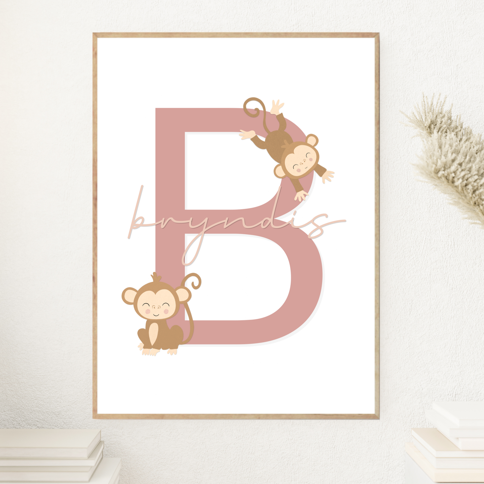 Monkey Letter & Name | Pink