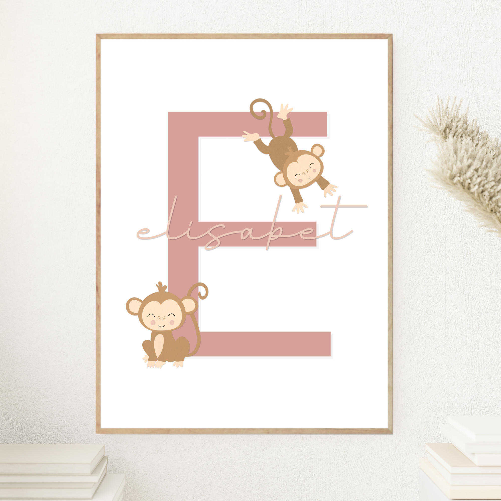 Monkey Letter & Name | Pink